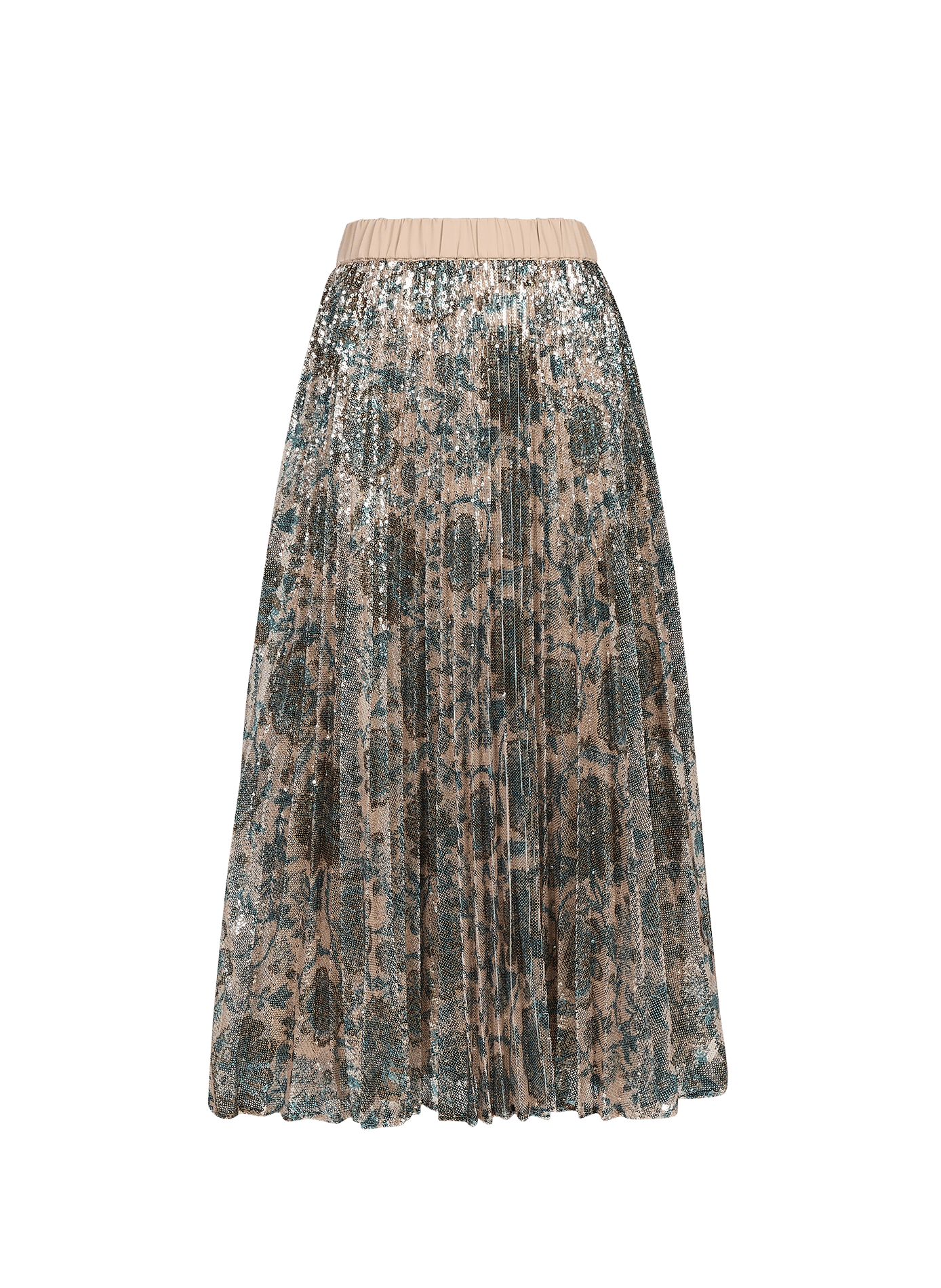 Pleated midi skirt with sequins PETITE MENDIGOTE Beige