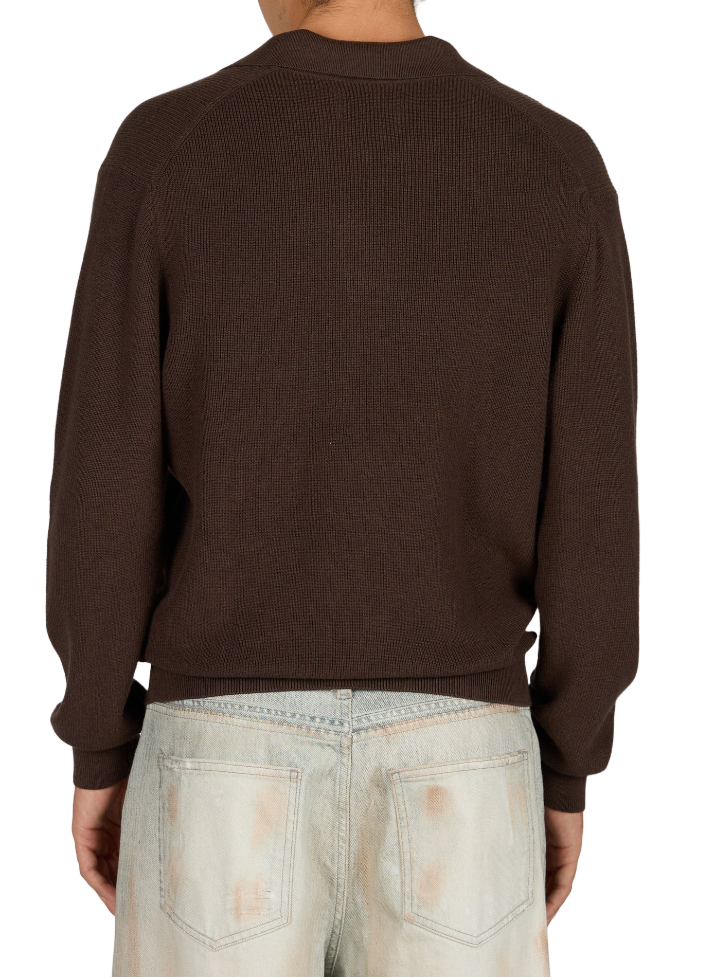 Pullover mit einfarbigem Polokragen NN.07 Braun