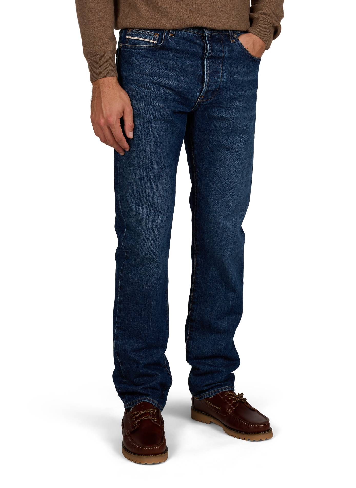 Straight leg cotton jeans RE HASH Blue