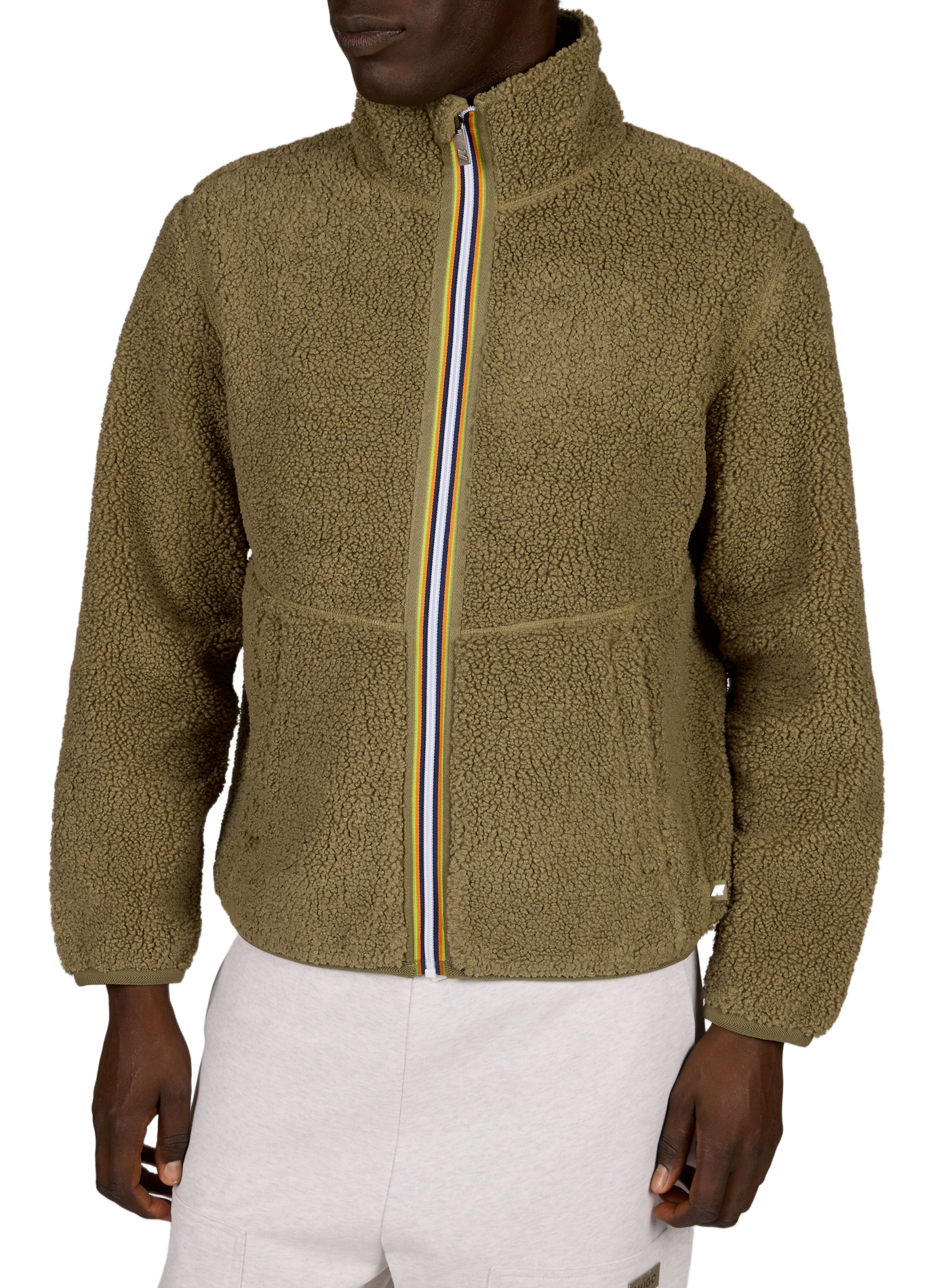 Pascal Reversible Double Sherpa Fleece Jacket K-WAY Khaki