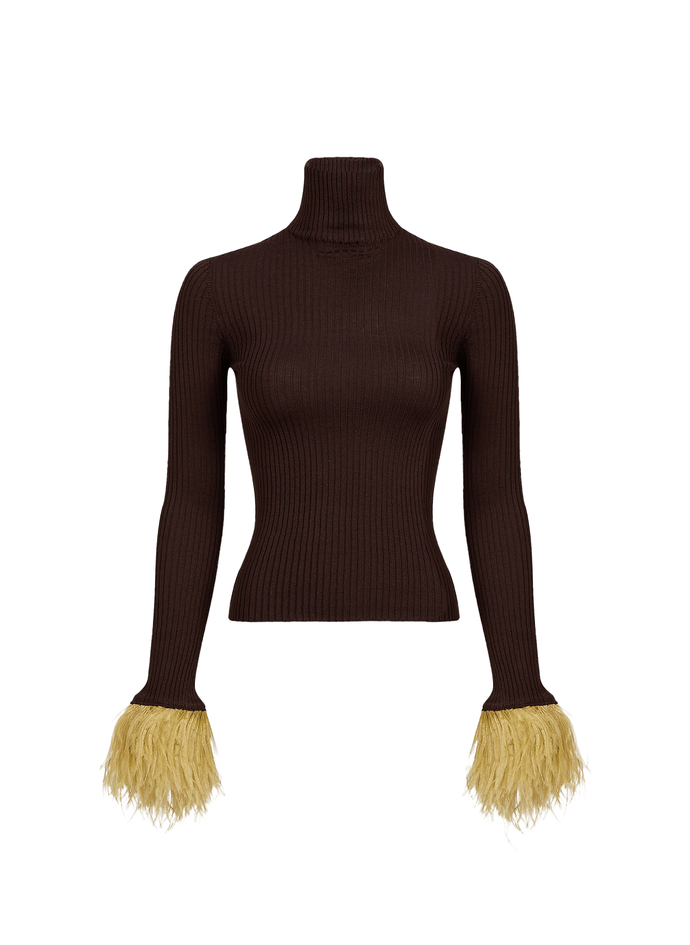Cashmere and silk-blend high-neck sweater LA DOUBLEJ Brown