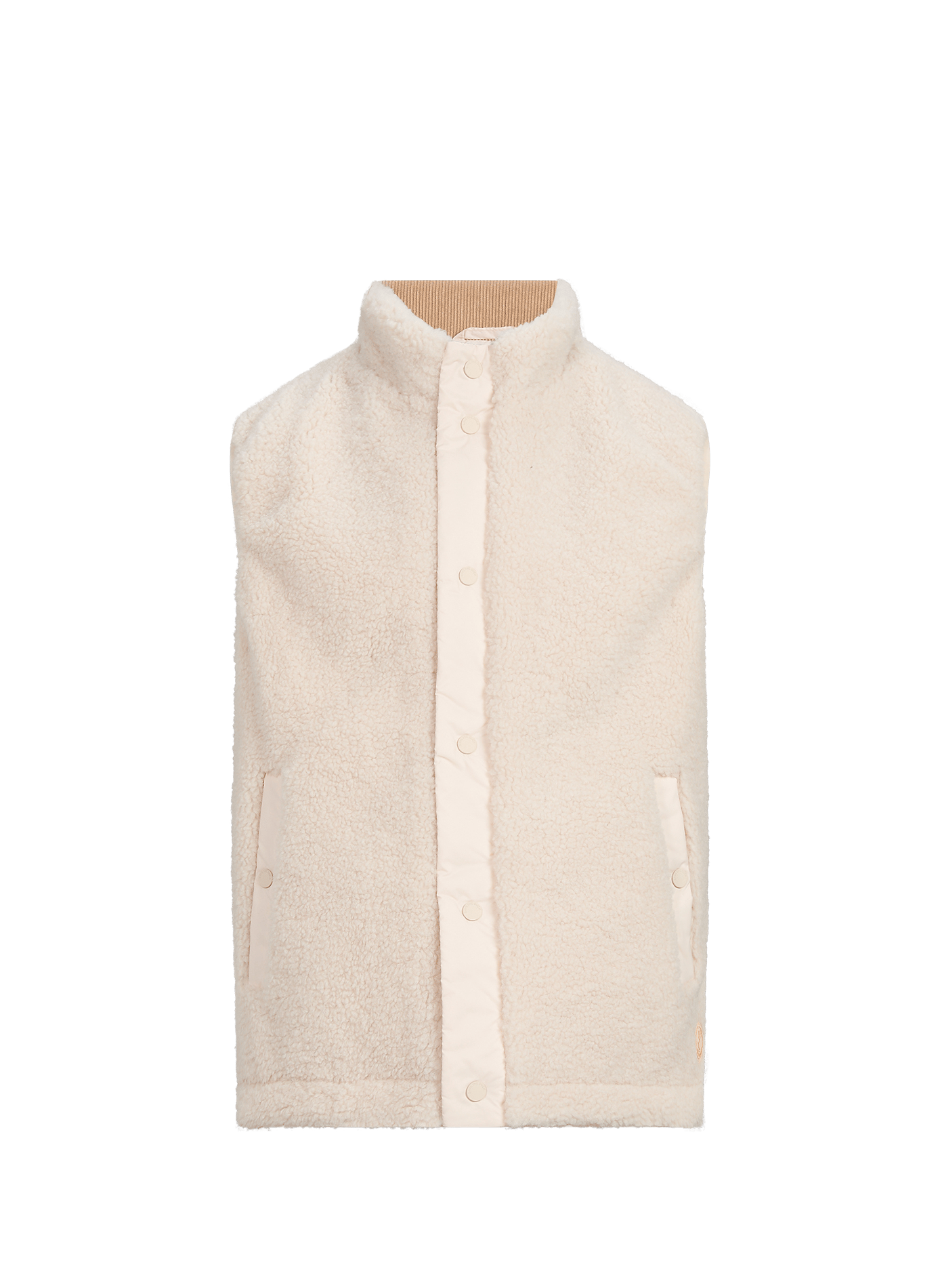 Sleeveless fleece jacket with a high neck SAVE THE DUCK Beige