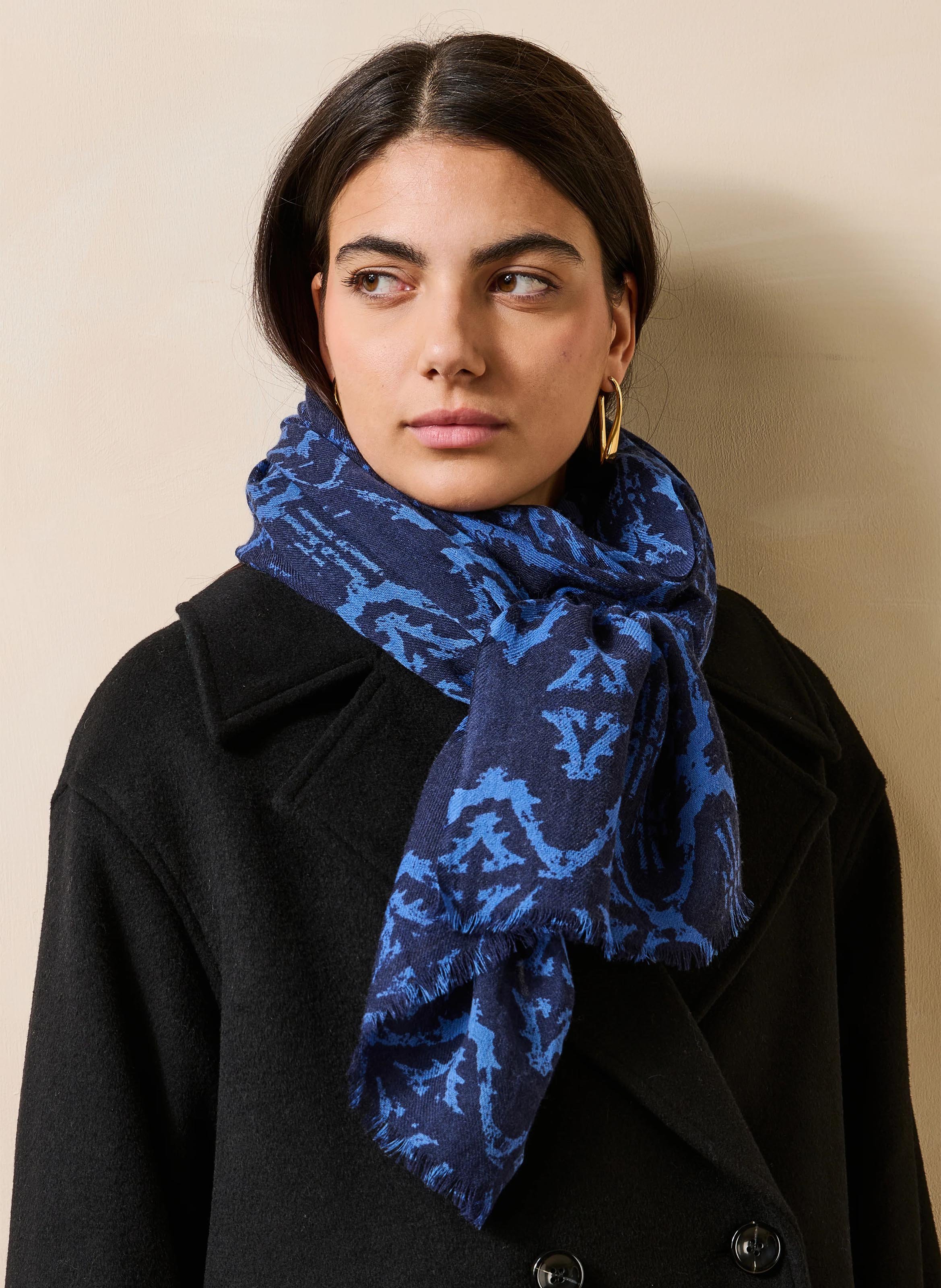 Wollen sjaal LA FEE MARABOUTEE Blauw