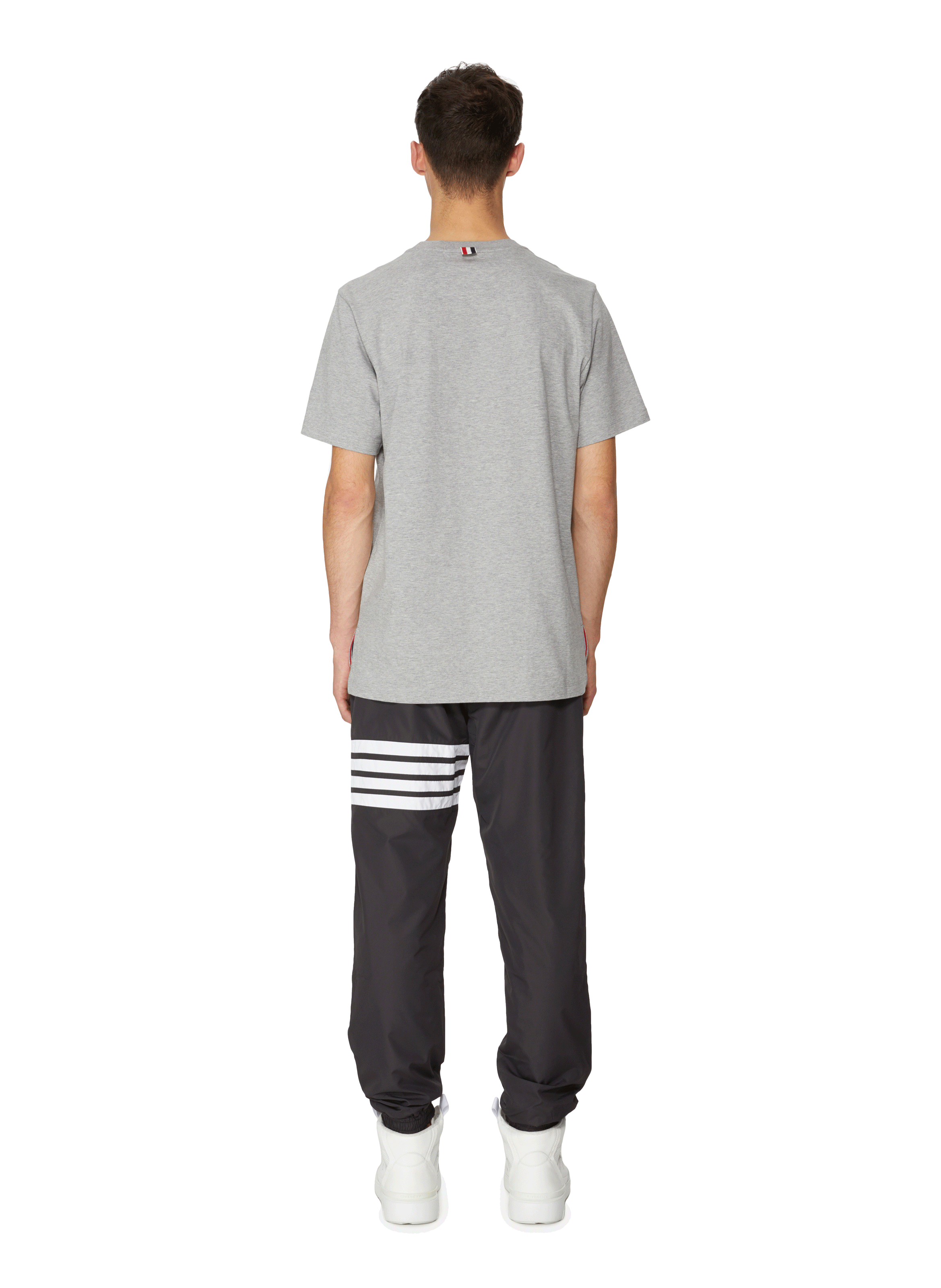T-shirt met katoenen patch THOM BROWNE Grijs