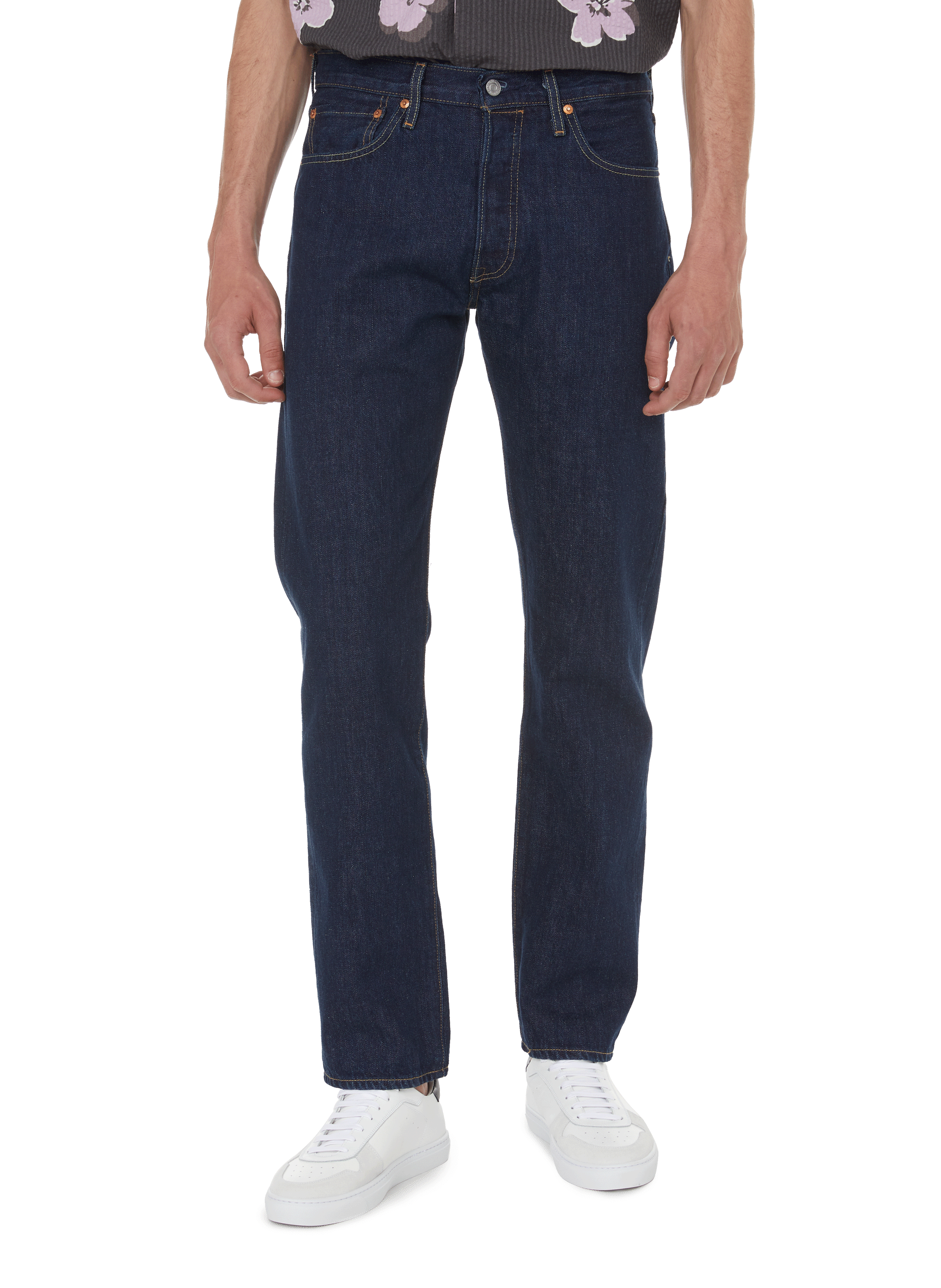 Jean 501 en coton denim LEVI'S Gris