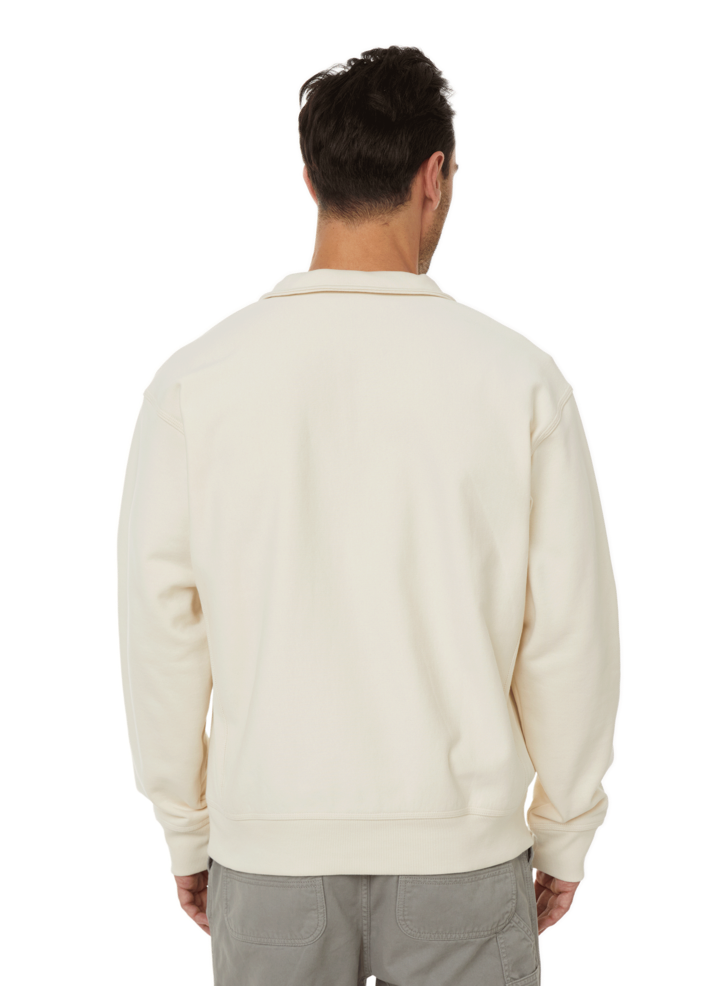 Sweatshirt col zippé en coton mélangé CARHARTT WIP Beige
