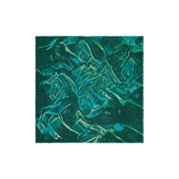 Foulard Allure émeraude en laine et soie