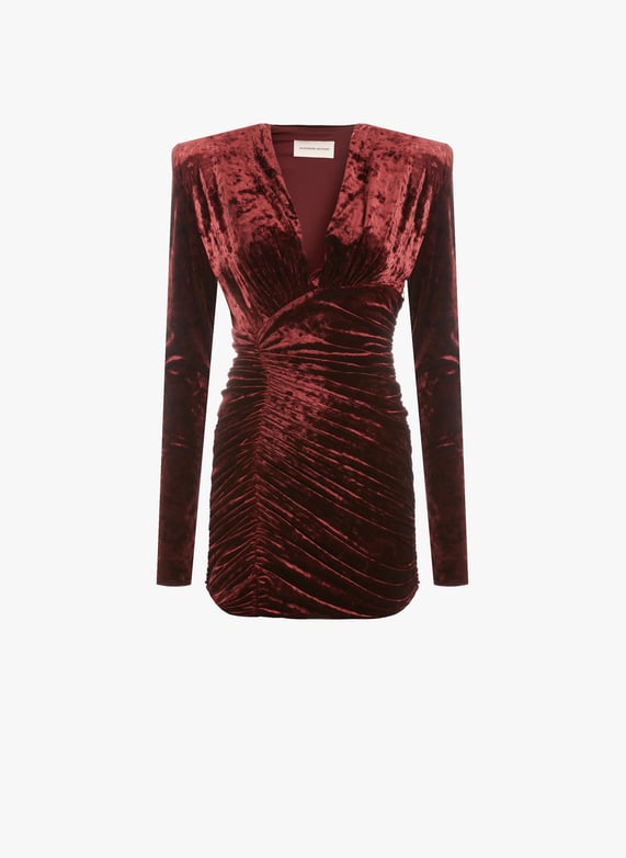 Red Alexandre vauthier draped velvet dress Women Printemps