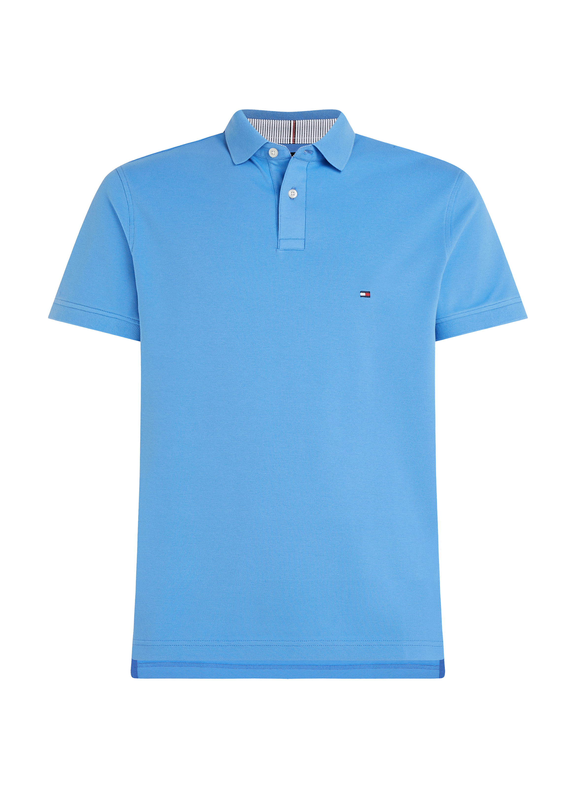 Straight-fit cotton piqué shirt TOMMY HILFIGER Blue