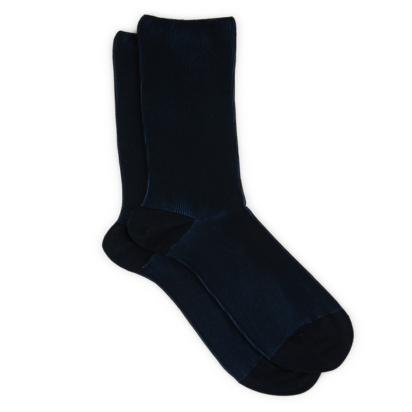 Shop Dore Dore Striped Mid-calf Socks In Blue