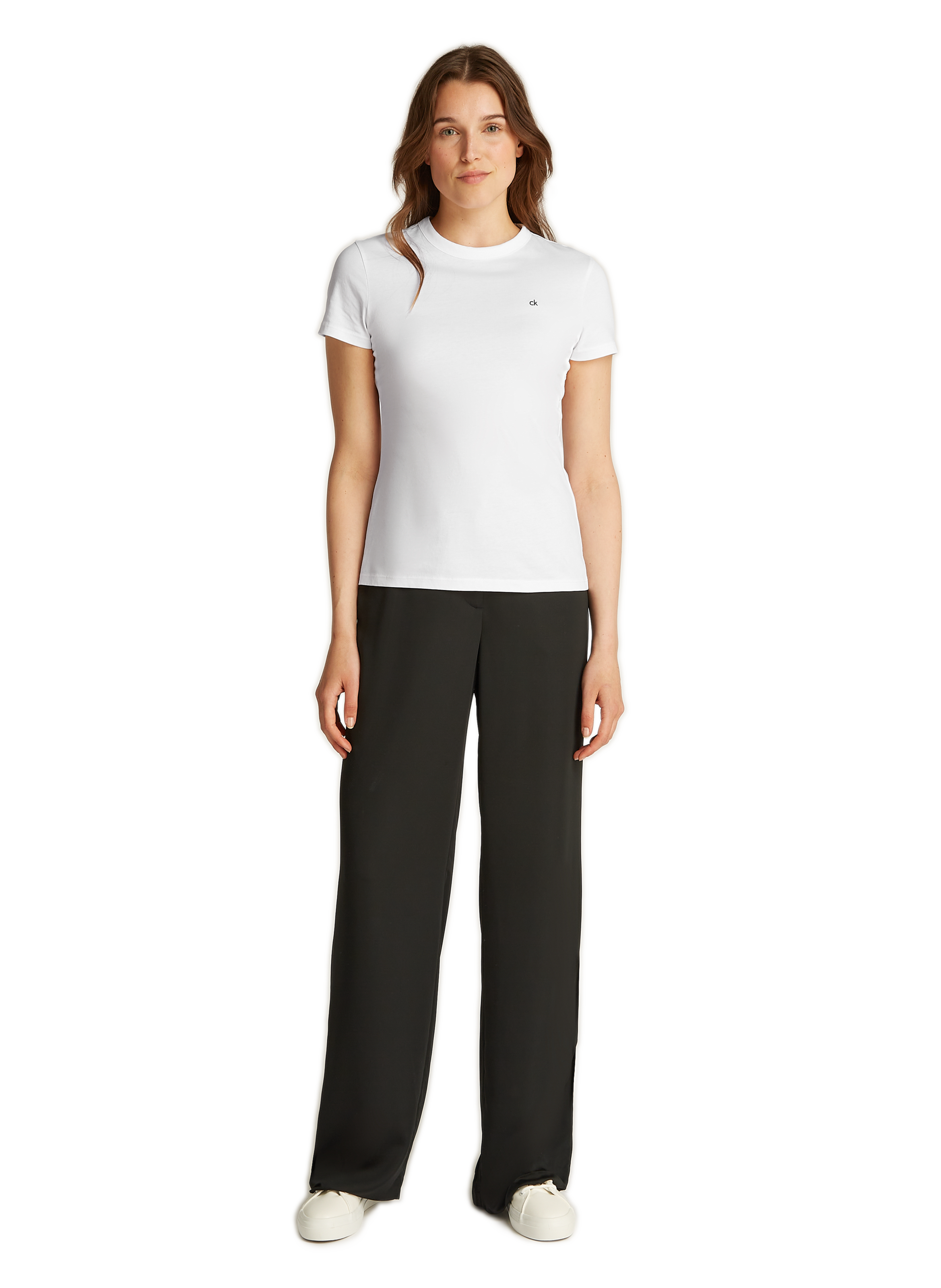 T-shirt ajusté à logo  CALVIN KLEIN Blanc