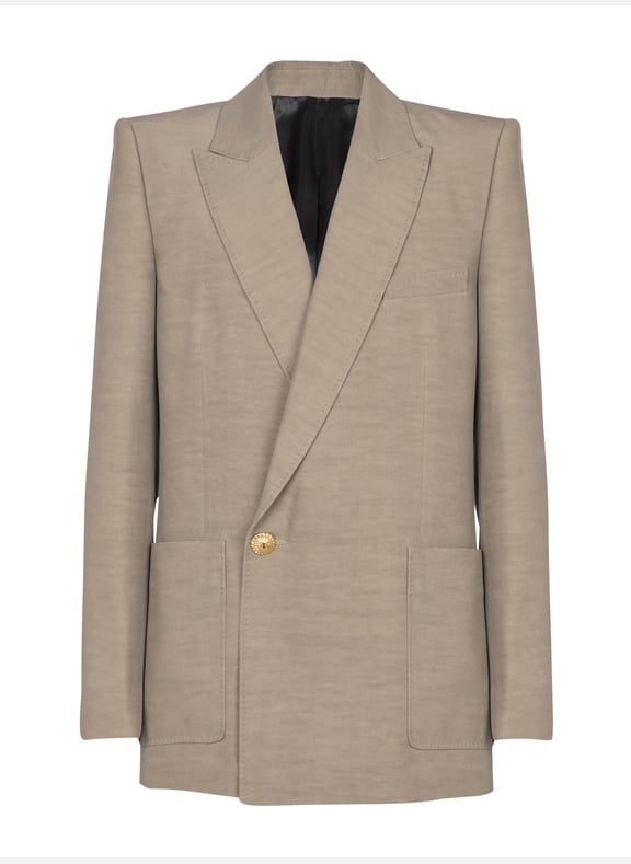 Veste de tailleur 1bouton en cupro Marron by BALMAIN BALMAIN Veste de tailleur 1bouton en cupro Marron