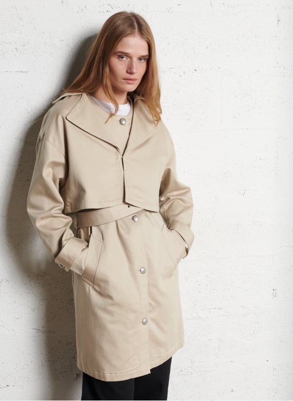 Parka col rond Beige by IKKS IKKS Parka col rond Beige
