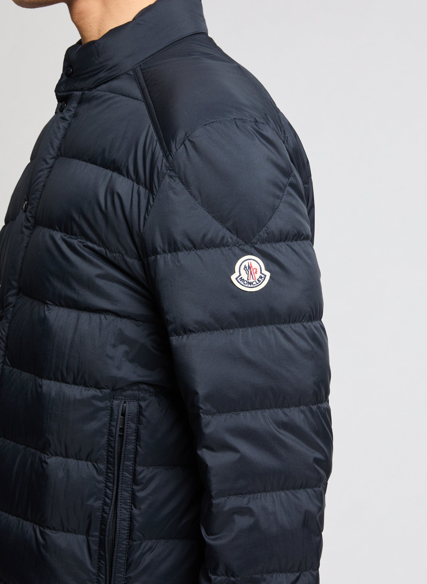 Short quilted down jacket MONCLER Blue