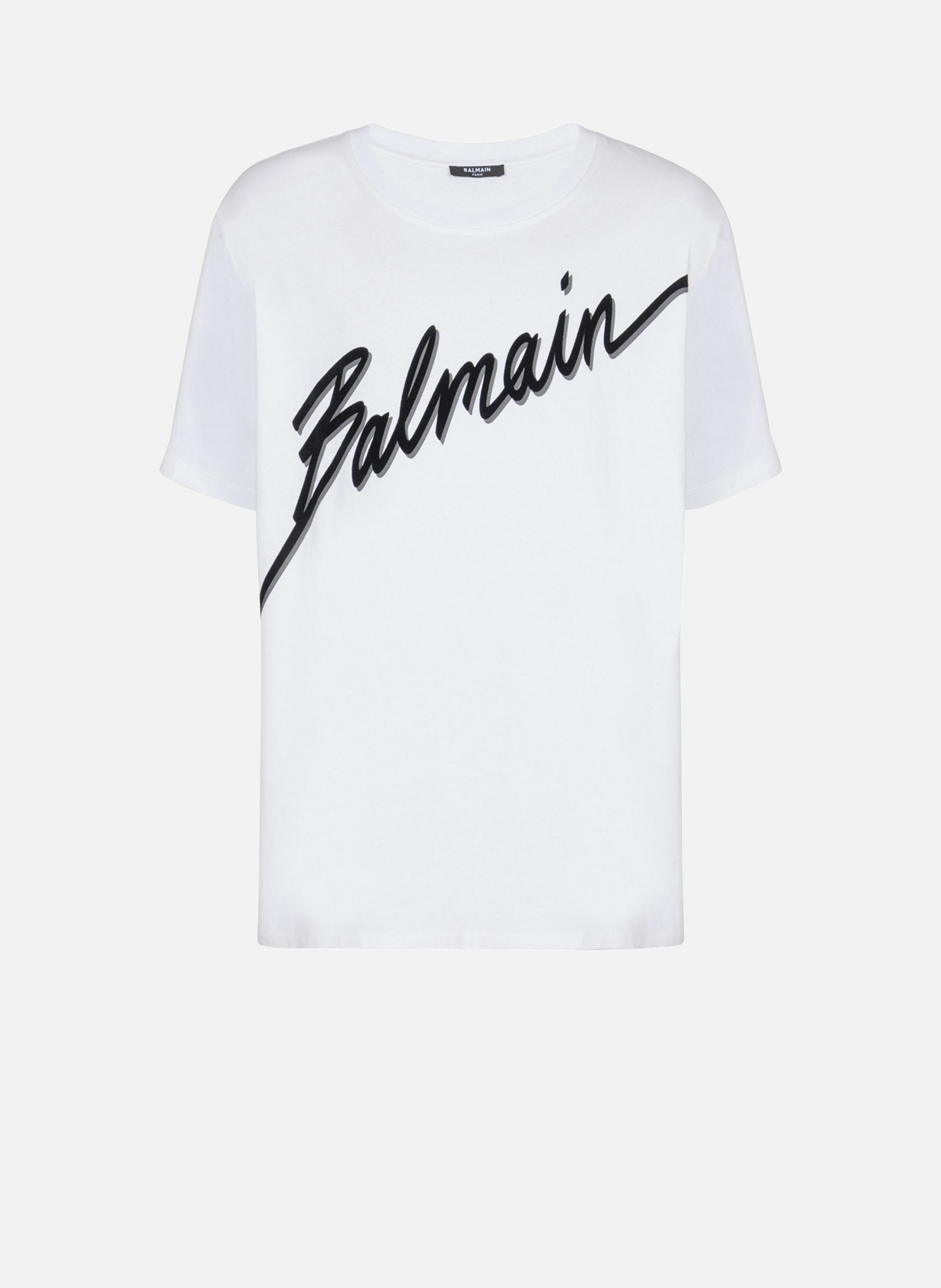 T-shirt floqué balmain lettre BALMAIN Blanc