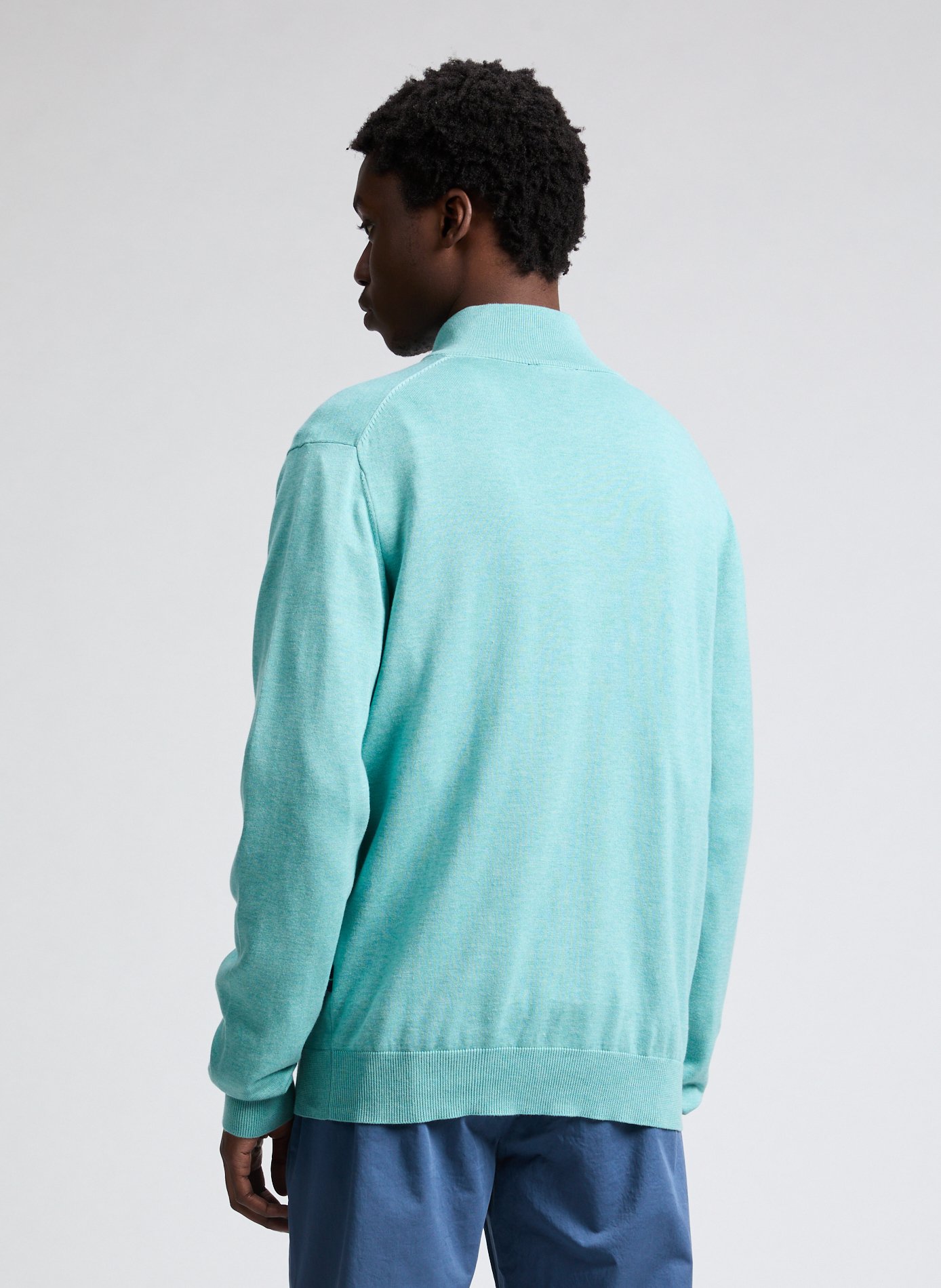 Pull en coton et soie FACONNABLE Bleu