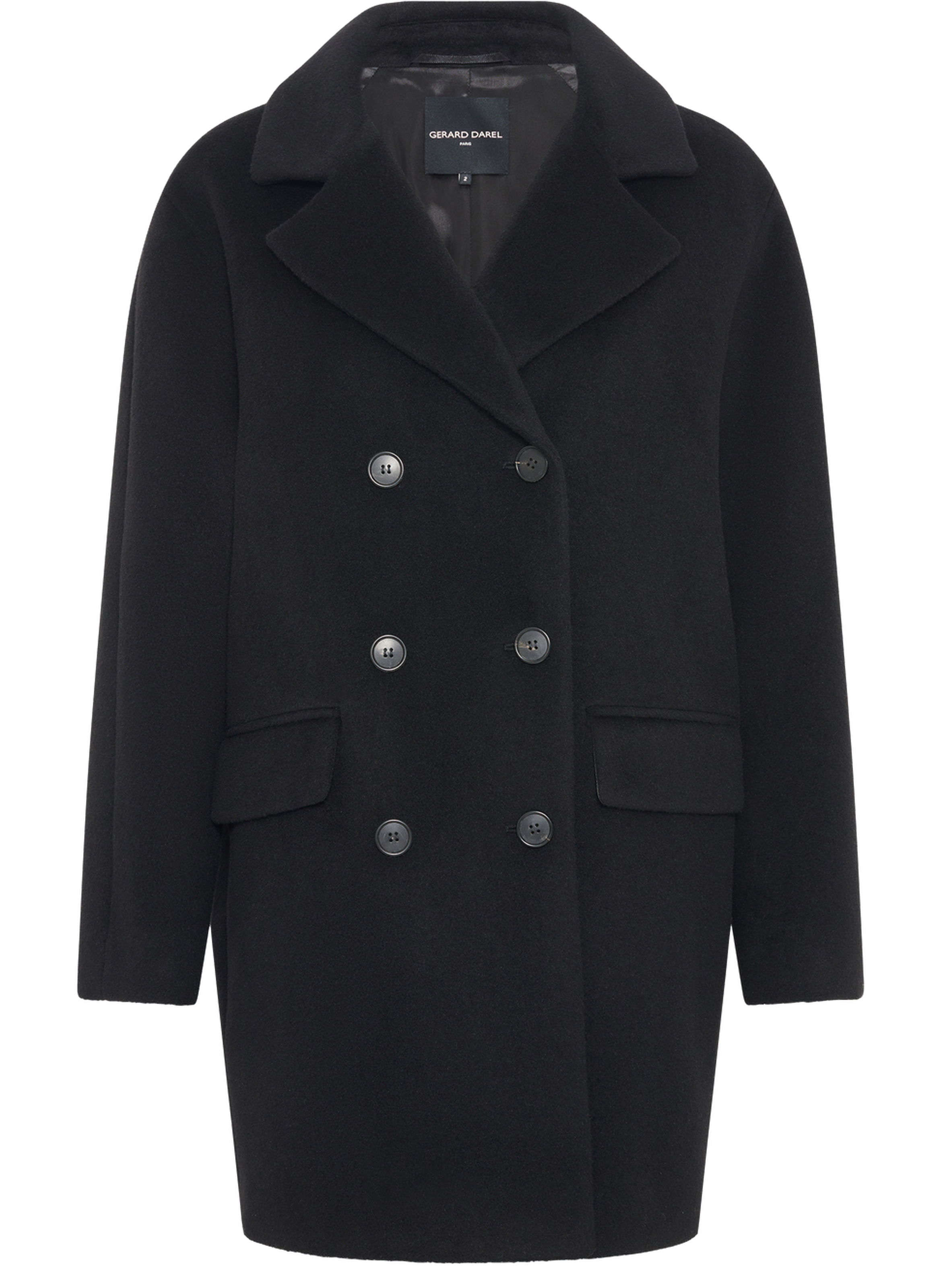 Manteau croisé en laine - magalie GERARD DAREL Noir