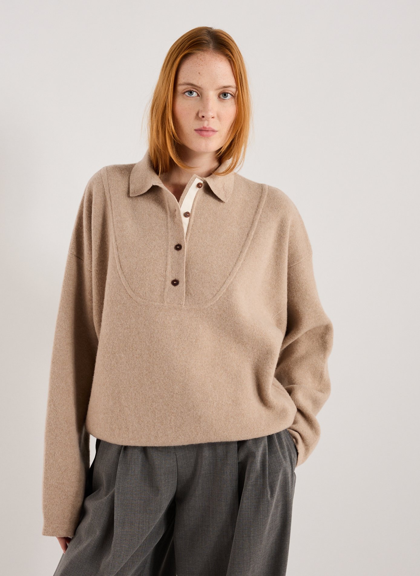 JACQUEMUS Pull en laine et cachemire Beige