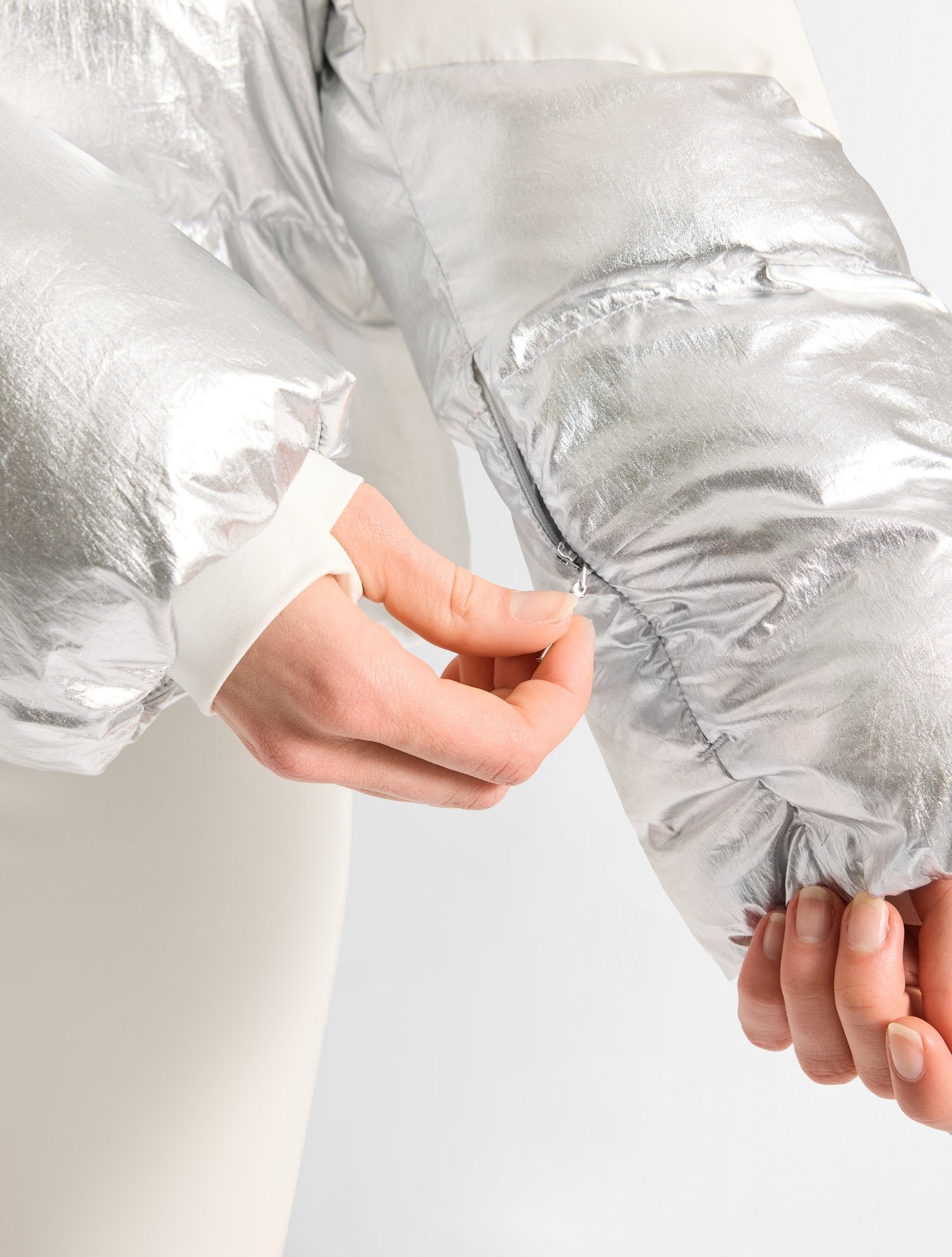 Doudoune charloy metal col capuche FUSALP Argent