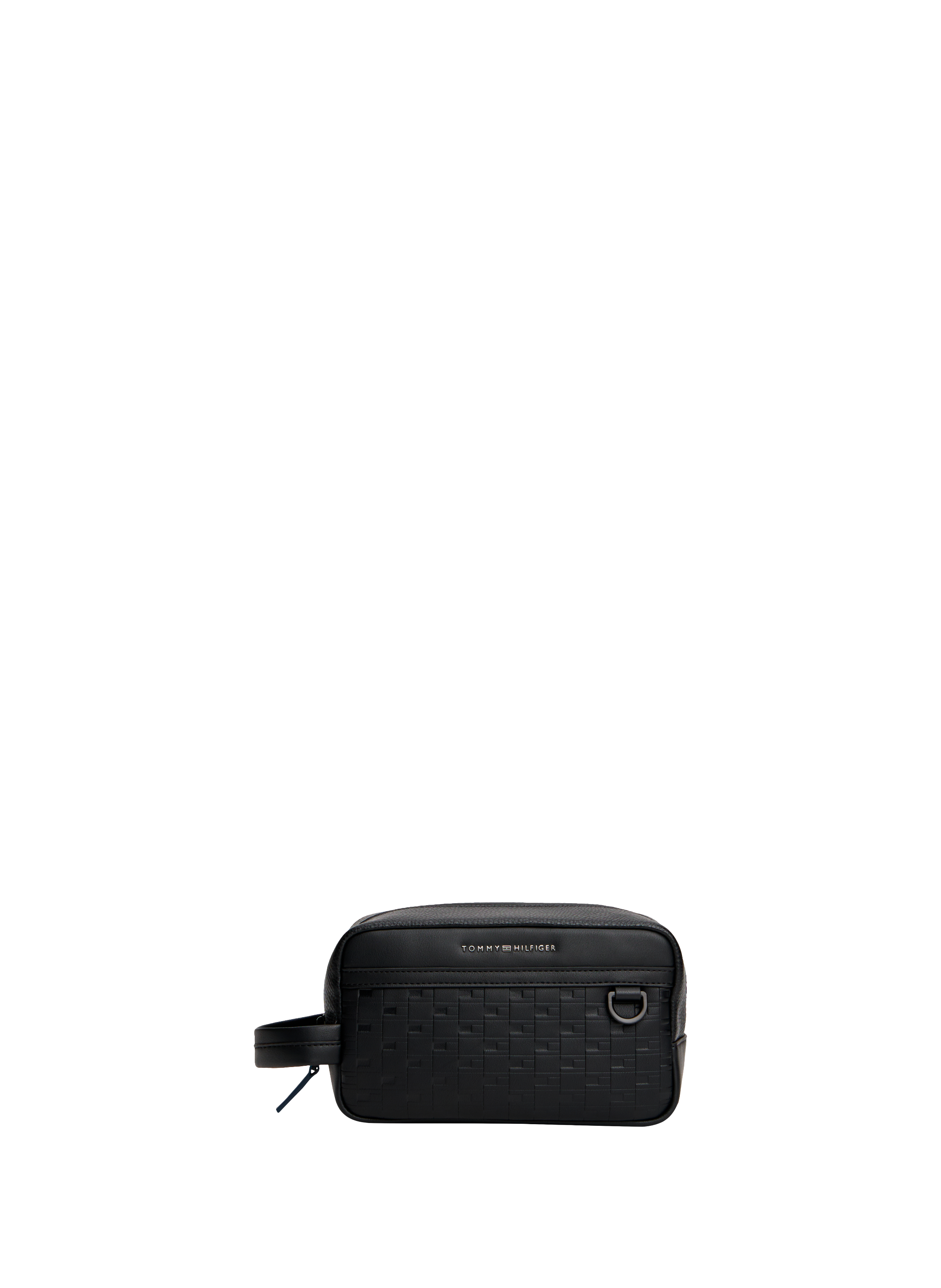 Faux leather toiletry bag TOMMY HILFIGER Black