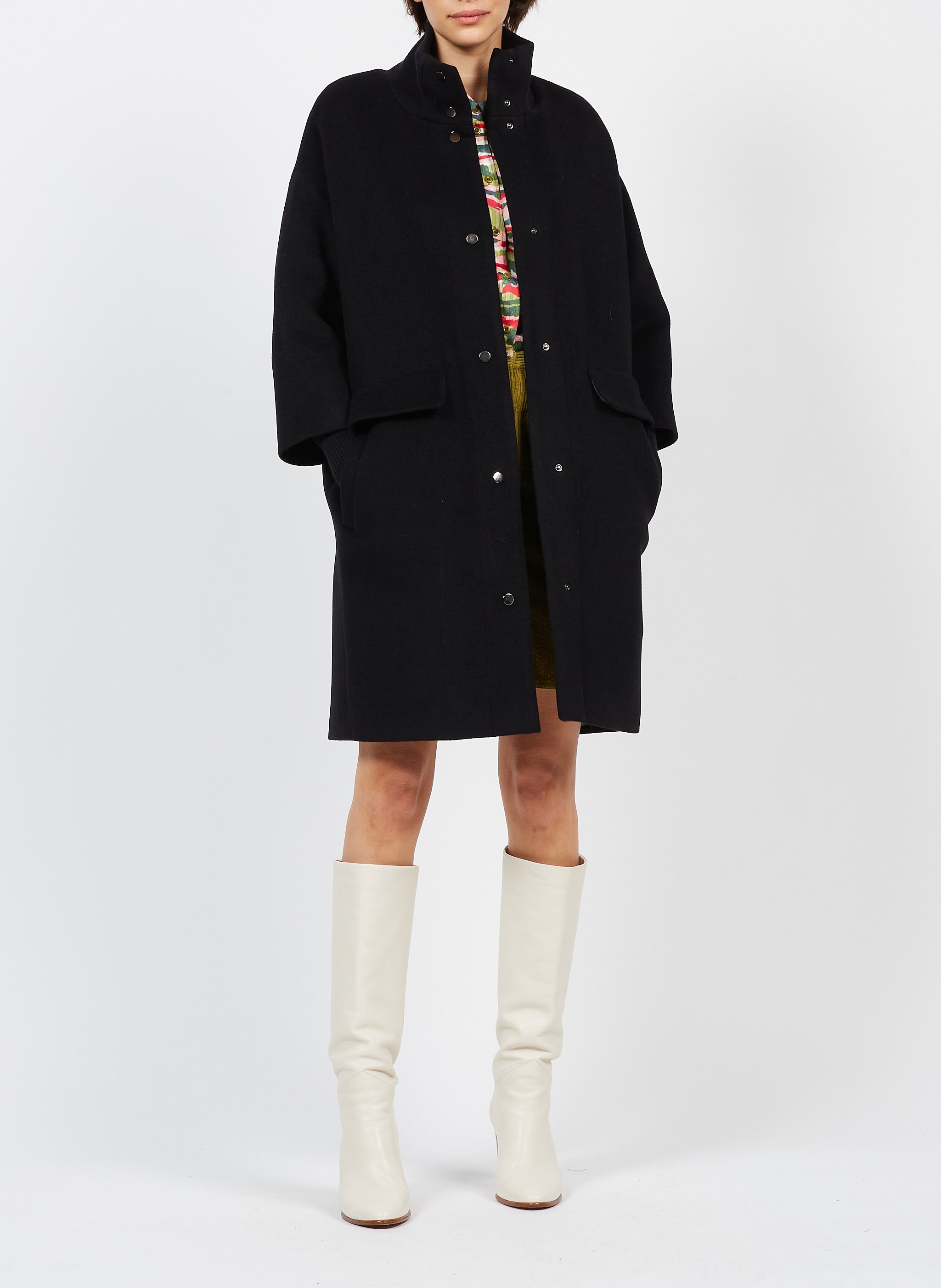 Manteau en laine mélangée magda MAISON 123 Noir