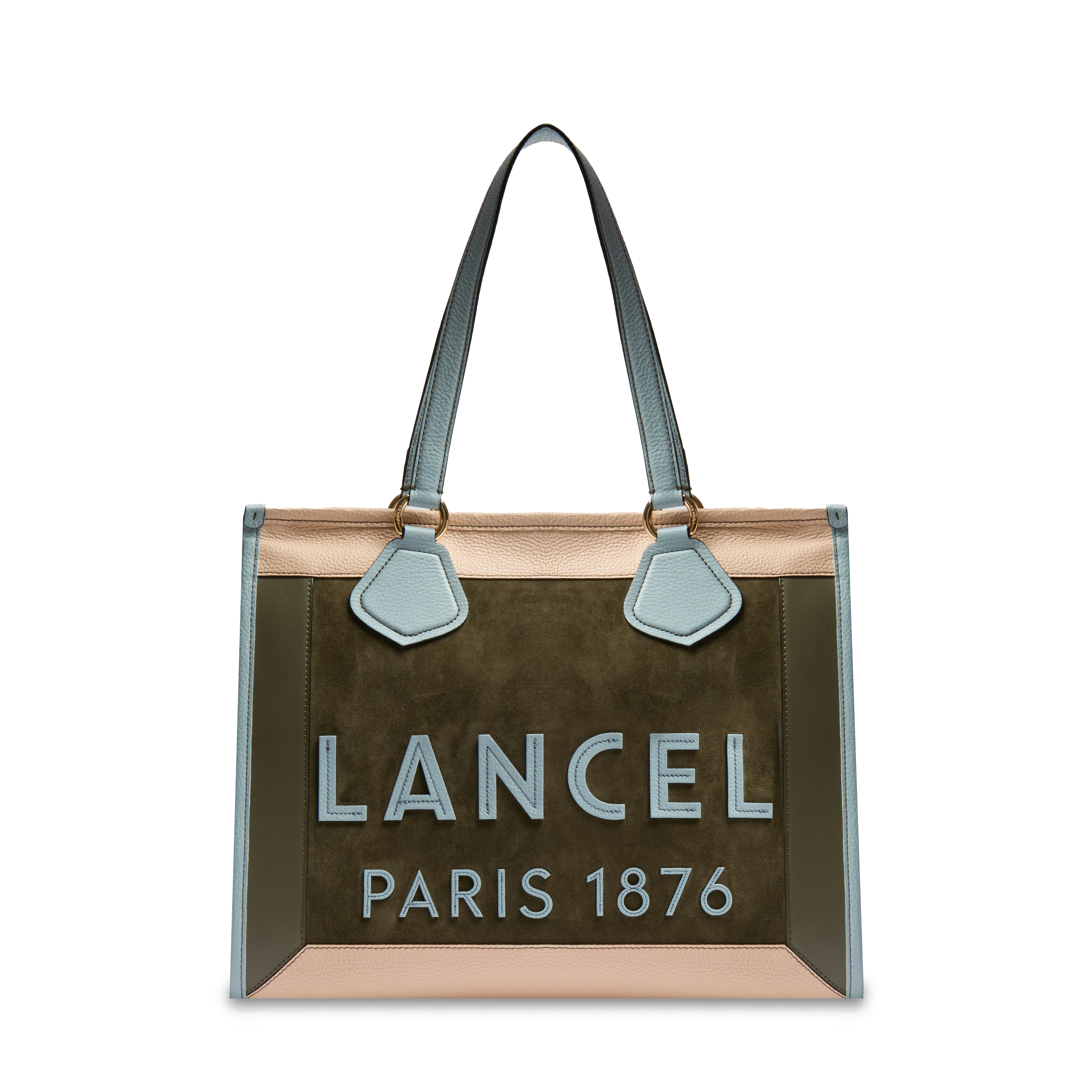 Sac cabas zippé l lancel tote en cuir LANCEL Vert