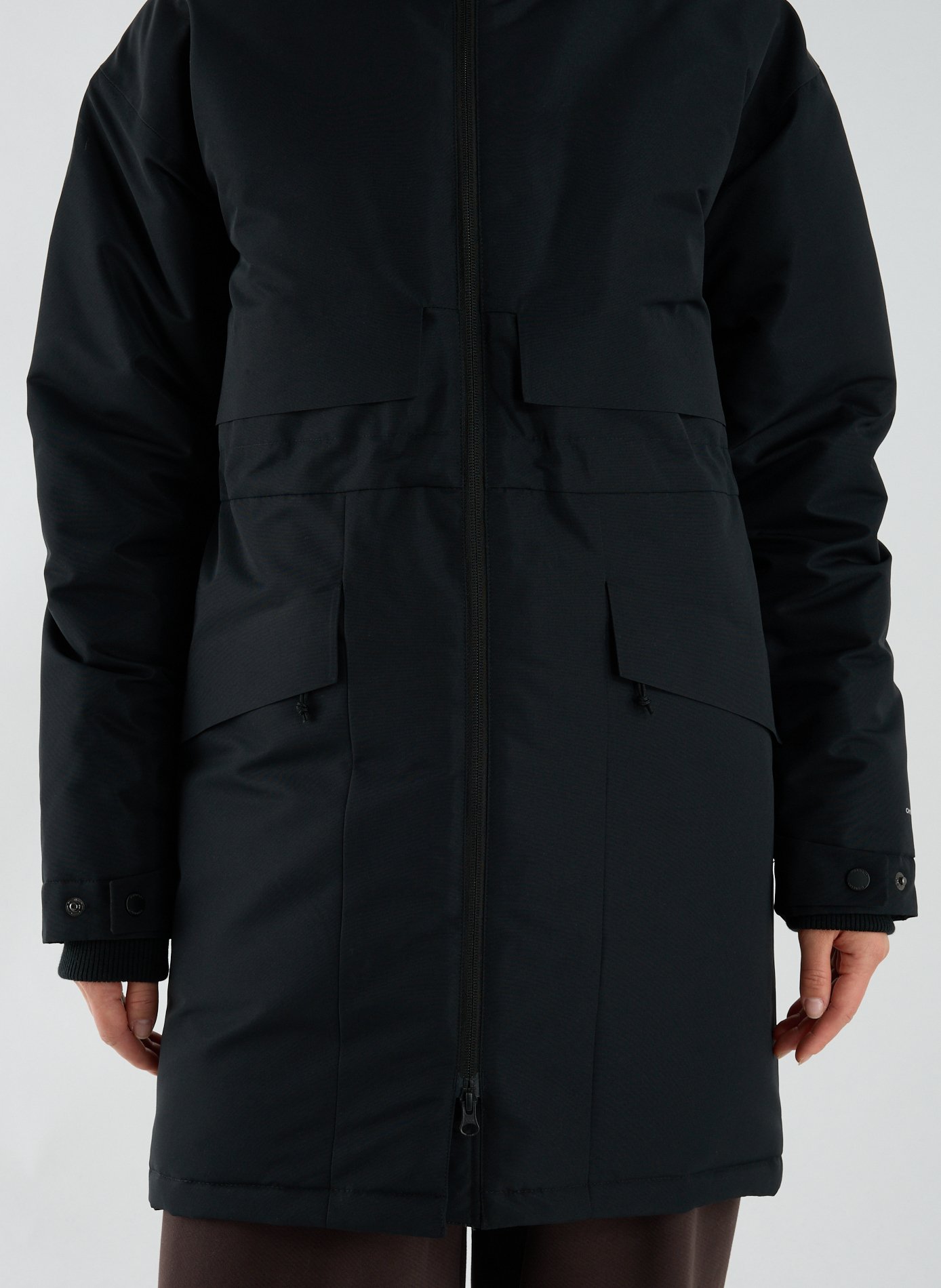 Mid-length hooded jacket COLUMBIA Black