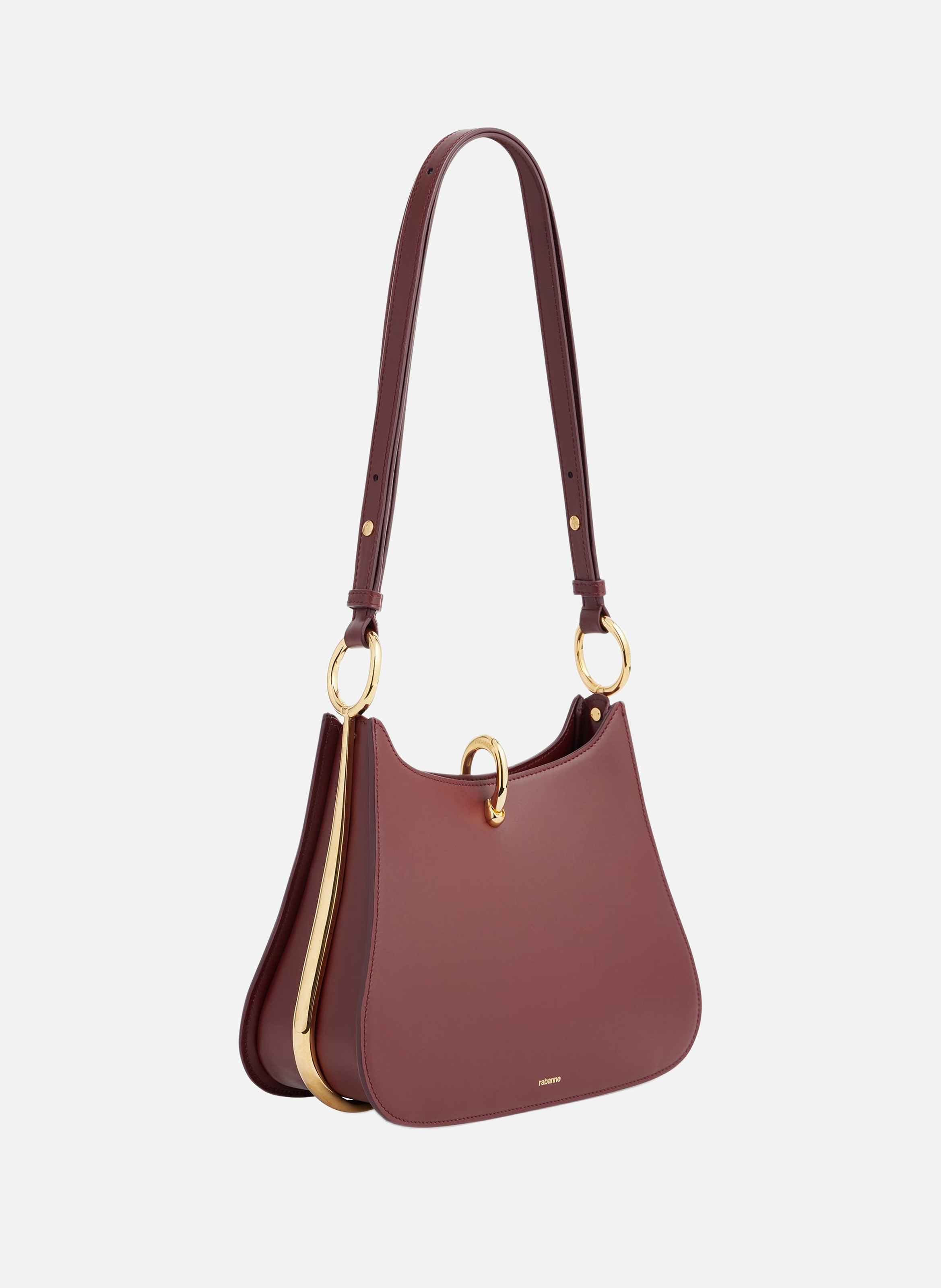 Sac ring moyen en cuir RABANNE Rouge