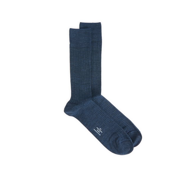 Chaussettes hautes côtelées en laine mérinos mélangée Chaussettes hautes côtelées en laine mérinos mélangée