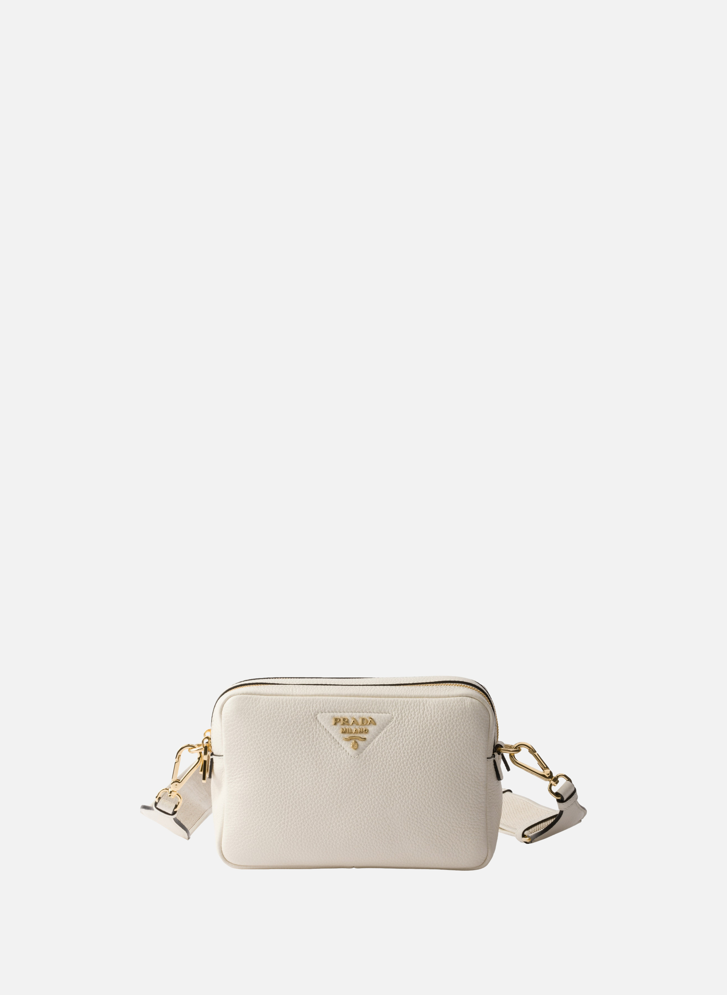 Petit sac à bandoulière en cuir PRADA Blanc