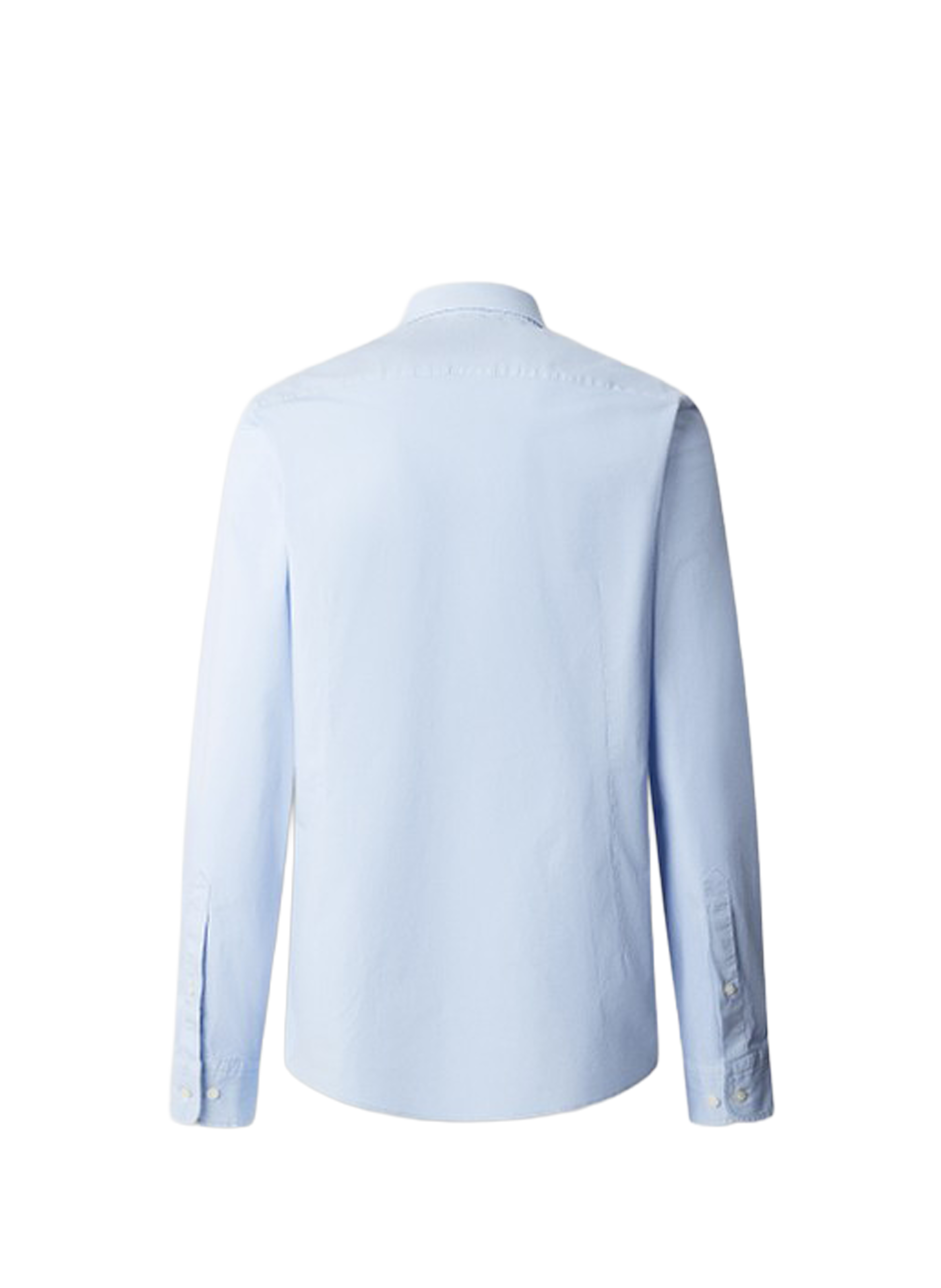 Chemise unie col classique en coton HACKETT Bleu