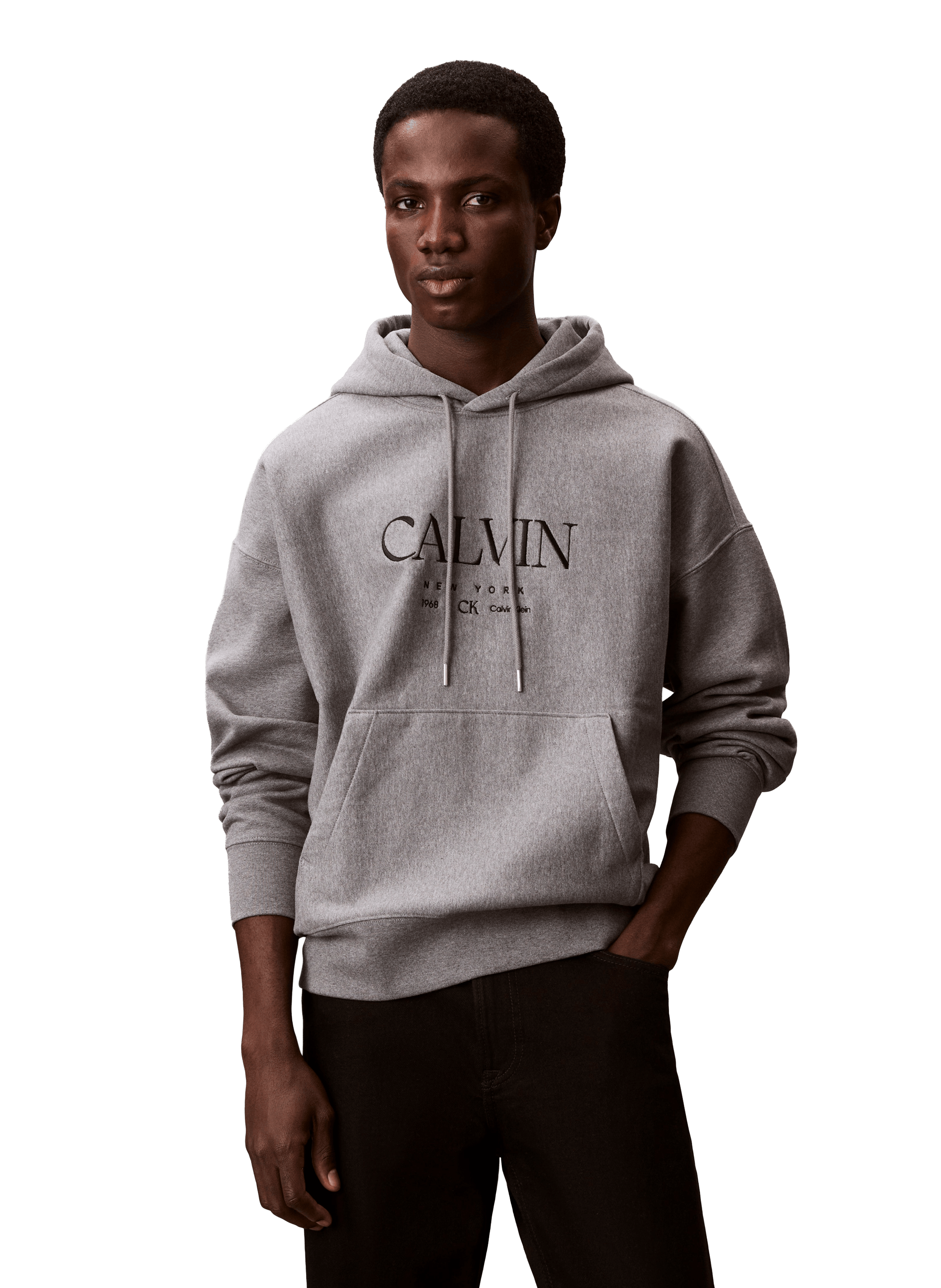 Sweat à capuche avec logo  CALVIN KLEIN Gris