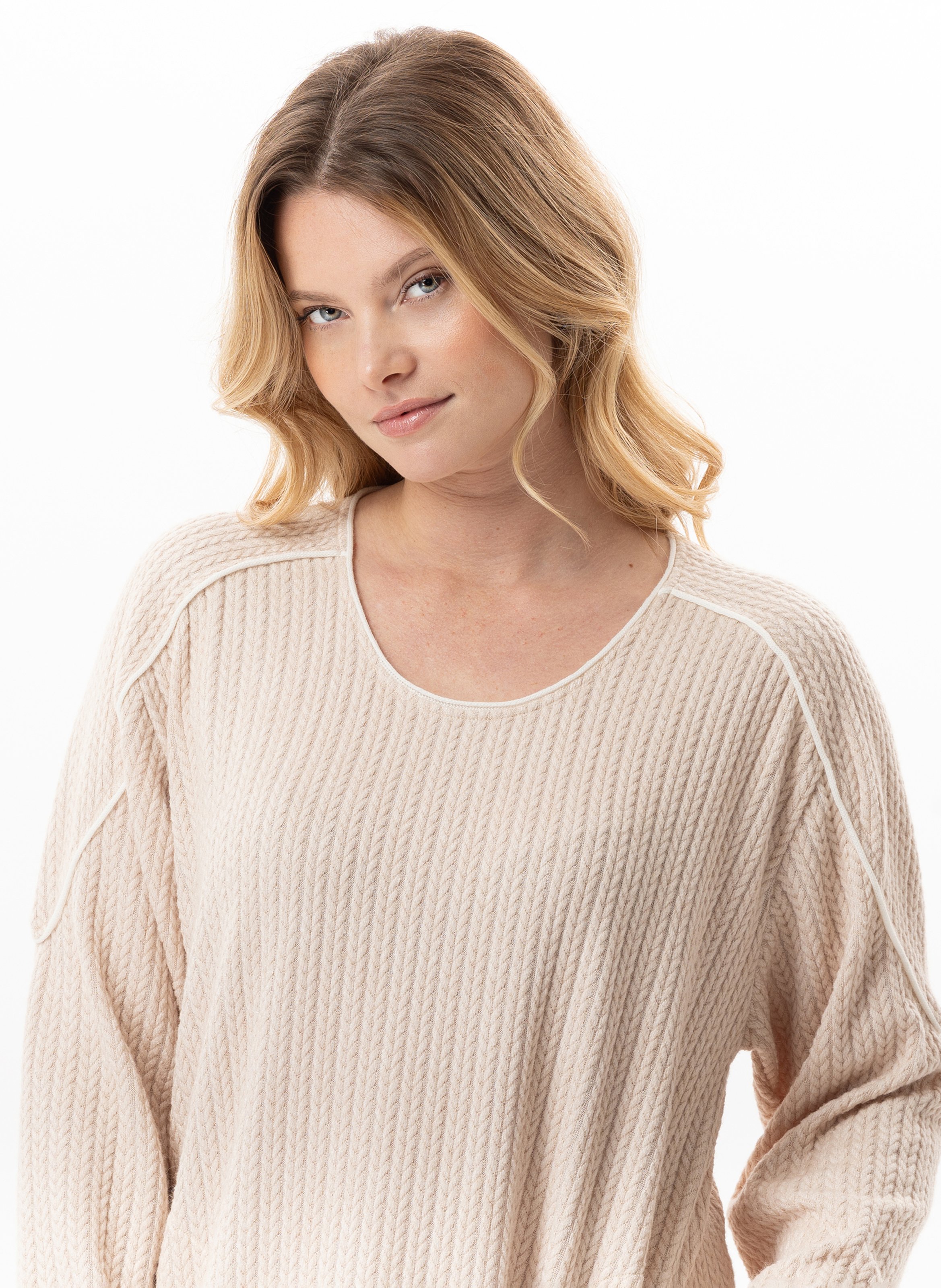 Robe en maille tricot shetland 140 LE CHAT Beige