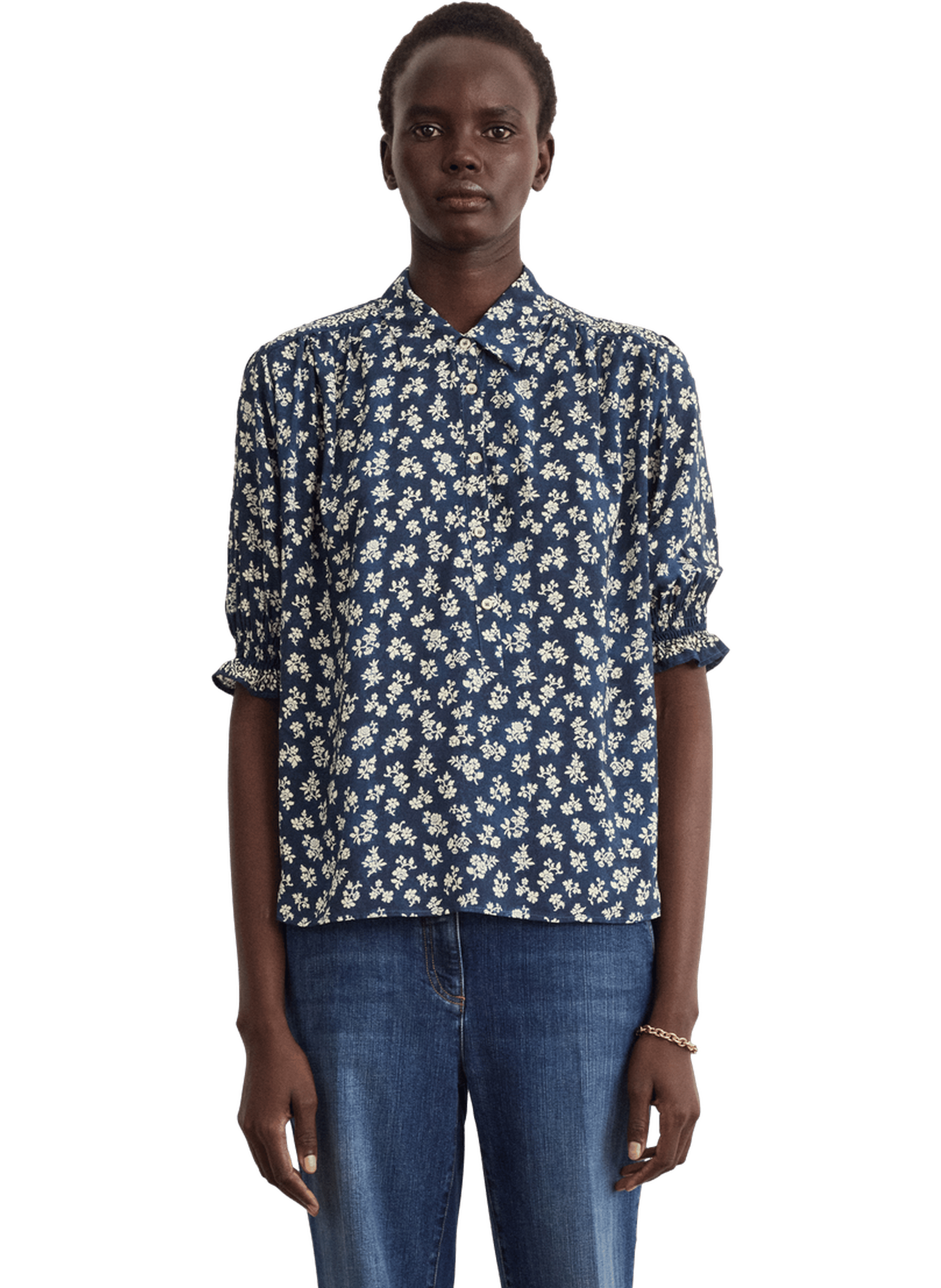 Chemise fluide à fleurs - celie PABLO Bleu