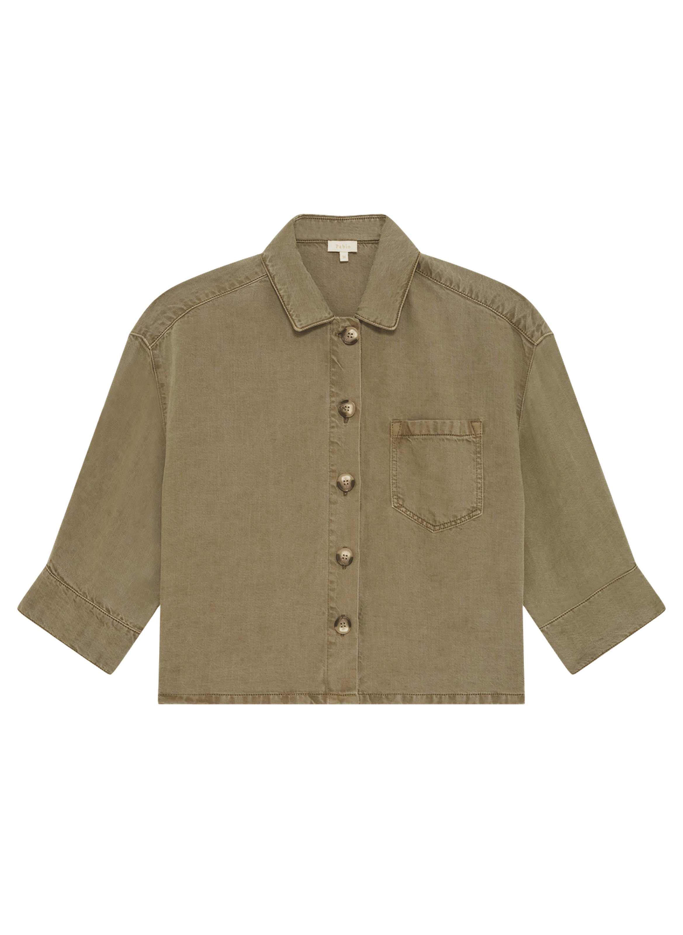 Surchemise fluide en lyocell et lin - manelle PABLO Vert