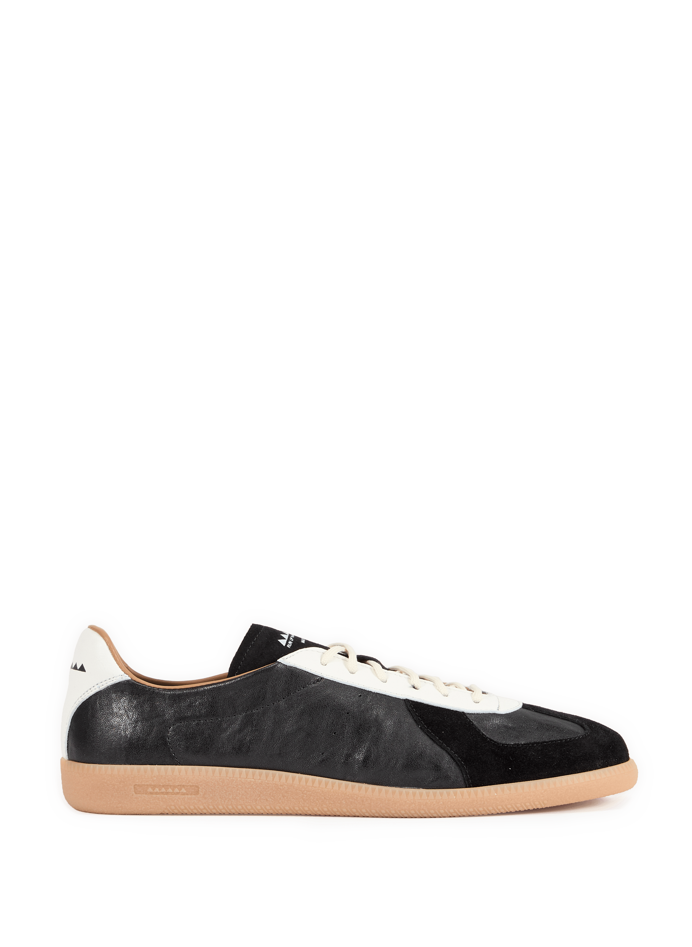 Mixed leather sneakers RUN OF Black