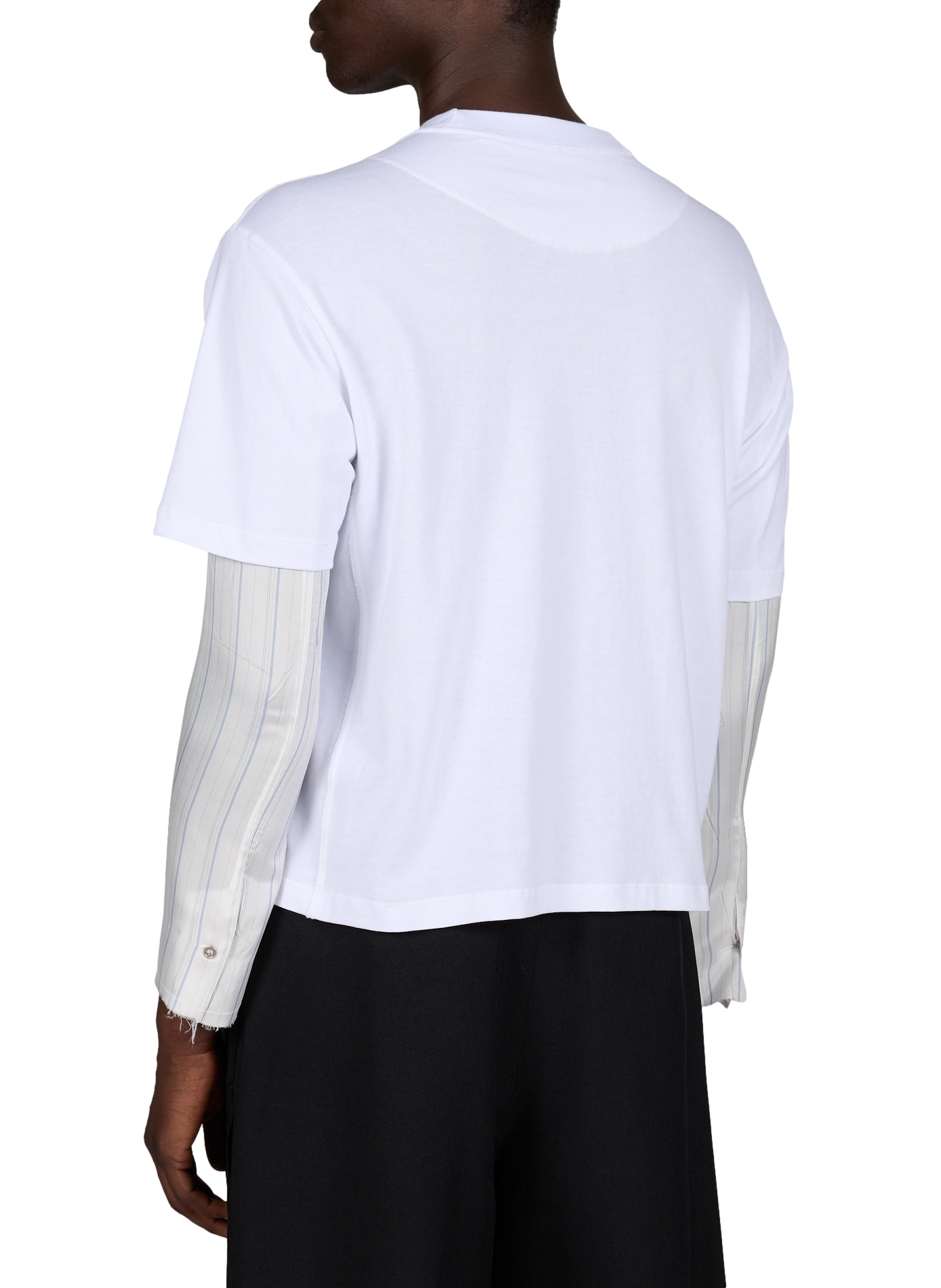 Straight T-shirt with shirt sleeves panel SONIA CARRASCO White