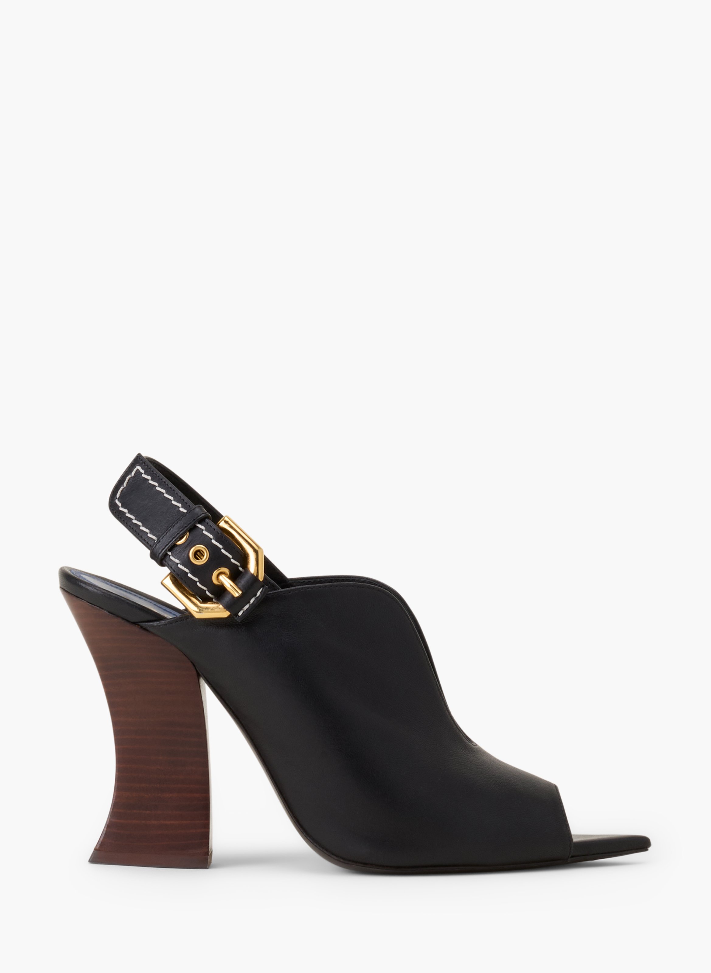 Mule a talon buckle arch en cuir LANVIN Noir