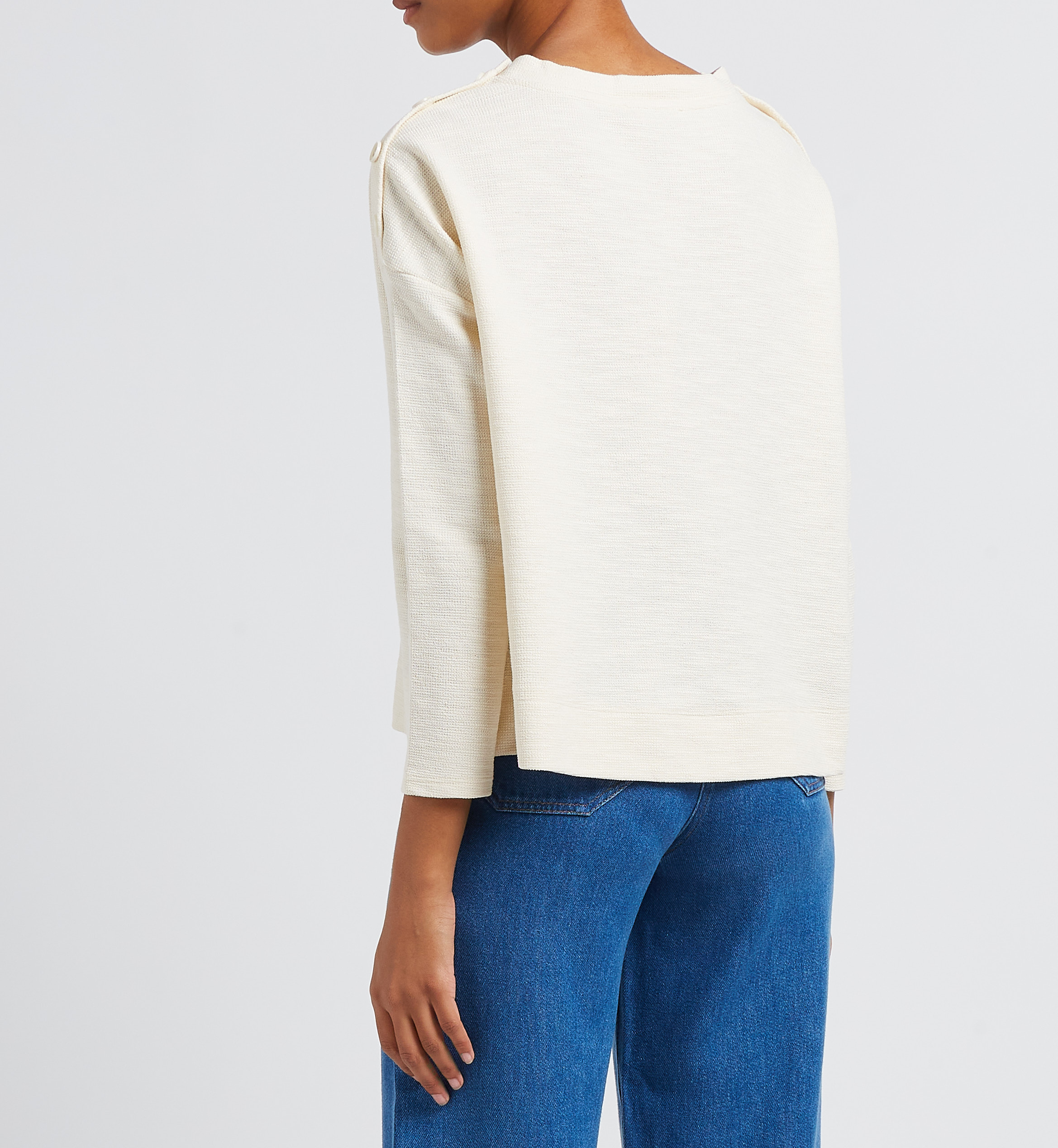 Pull fin col rond en coton mélangé austin SESSUN Beige