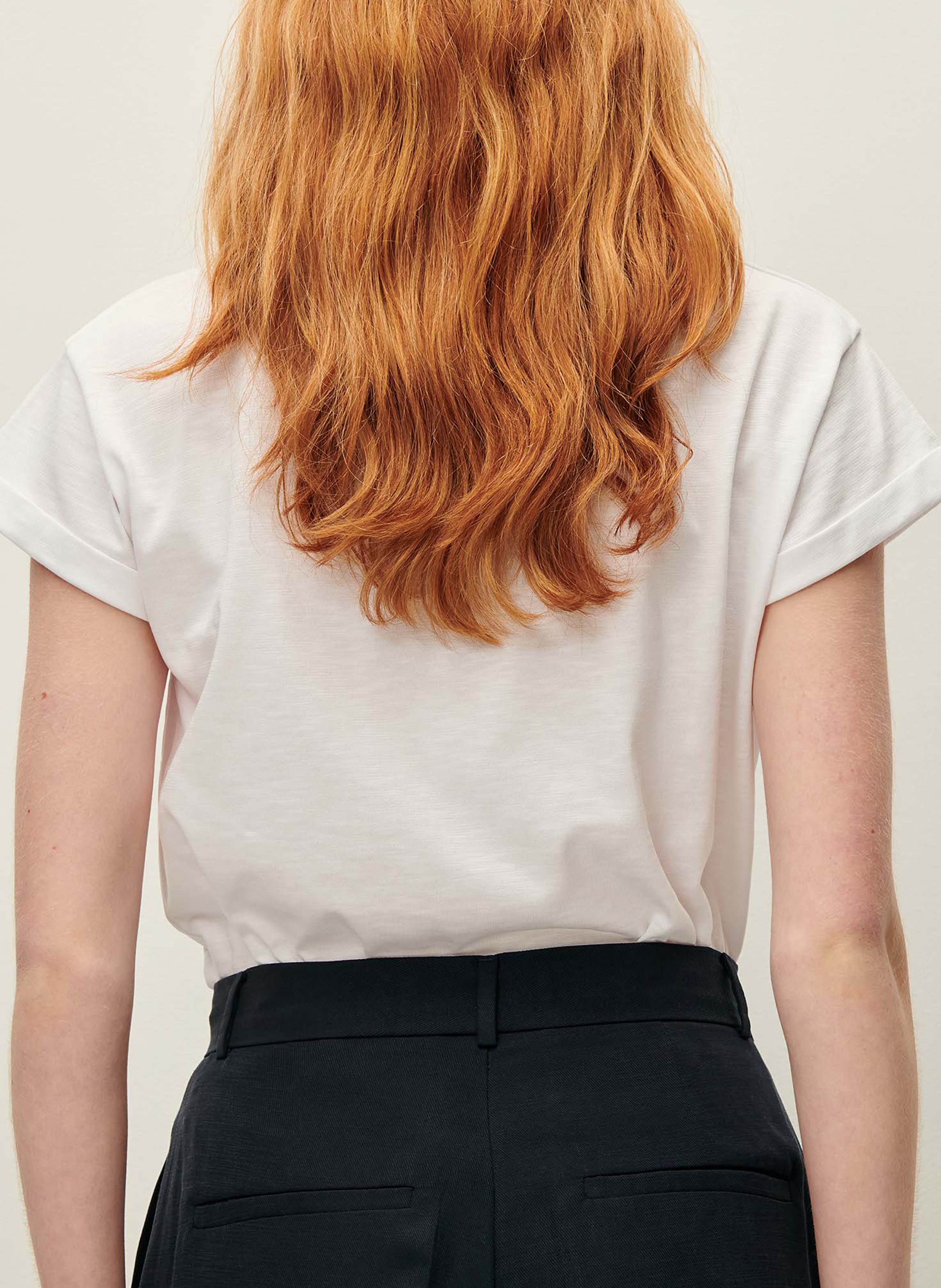 Tee-shirt col rond en coton mélangé albano SESSUN Blanc