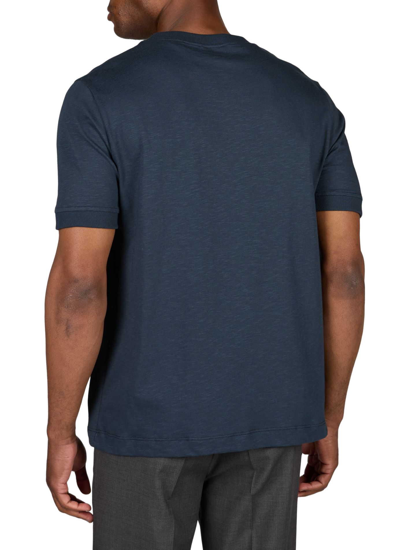 T-shirt uni à col rond en coton LAFAURIE Bleu