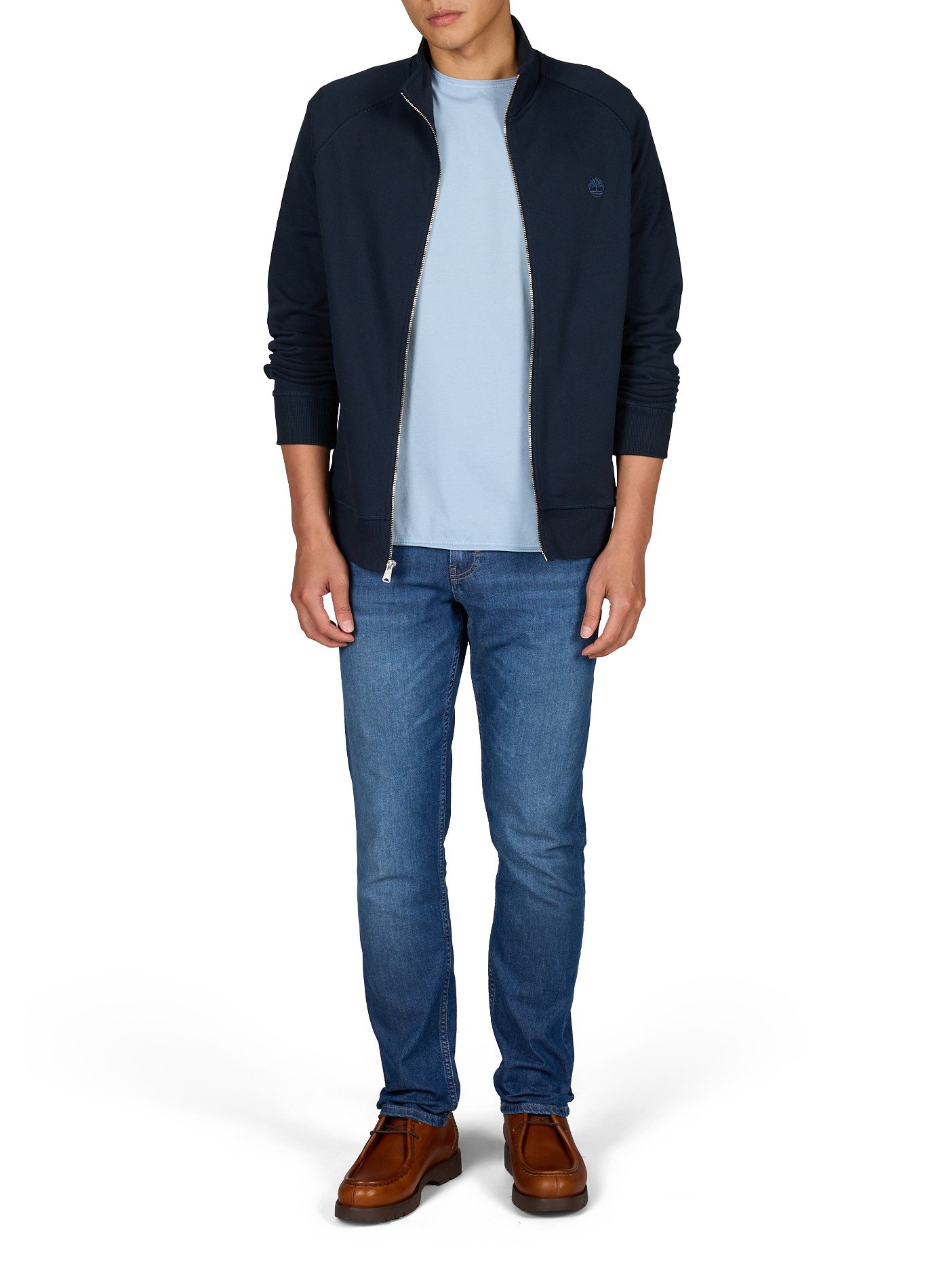 Sweatshirt col montant en coton mélangé TIMBERLAND Bleu