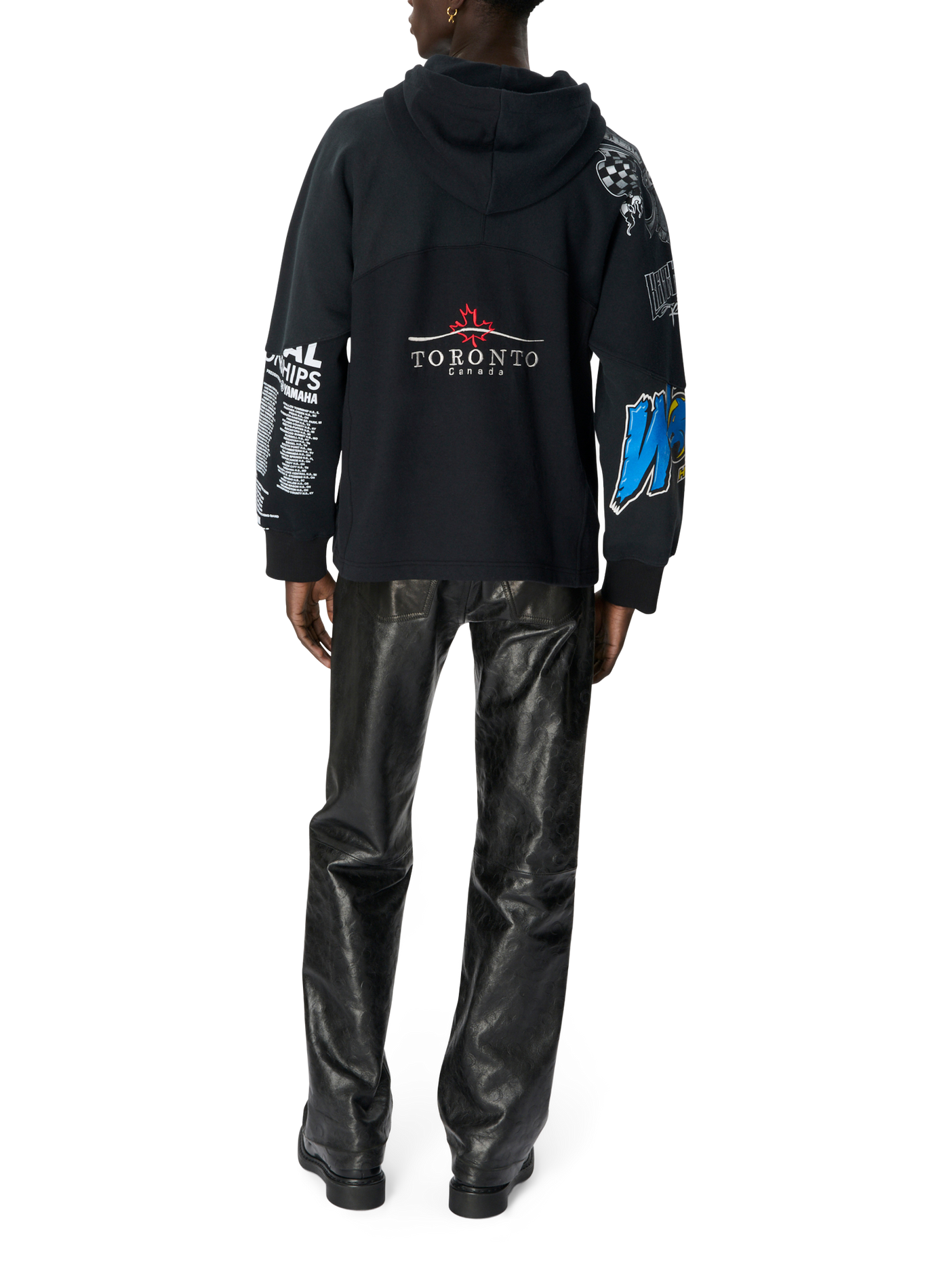 Hoodie graphique en jersey regenerated unisexe MARINE SERRE Noir