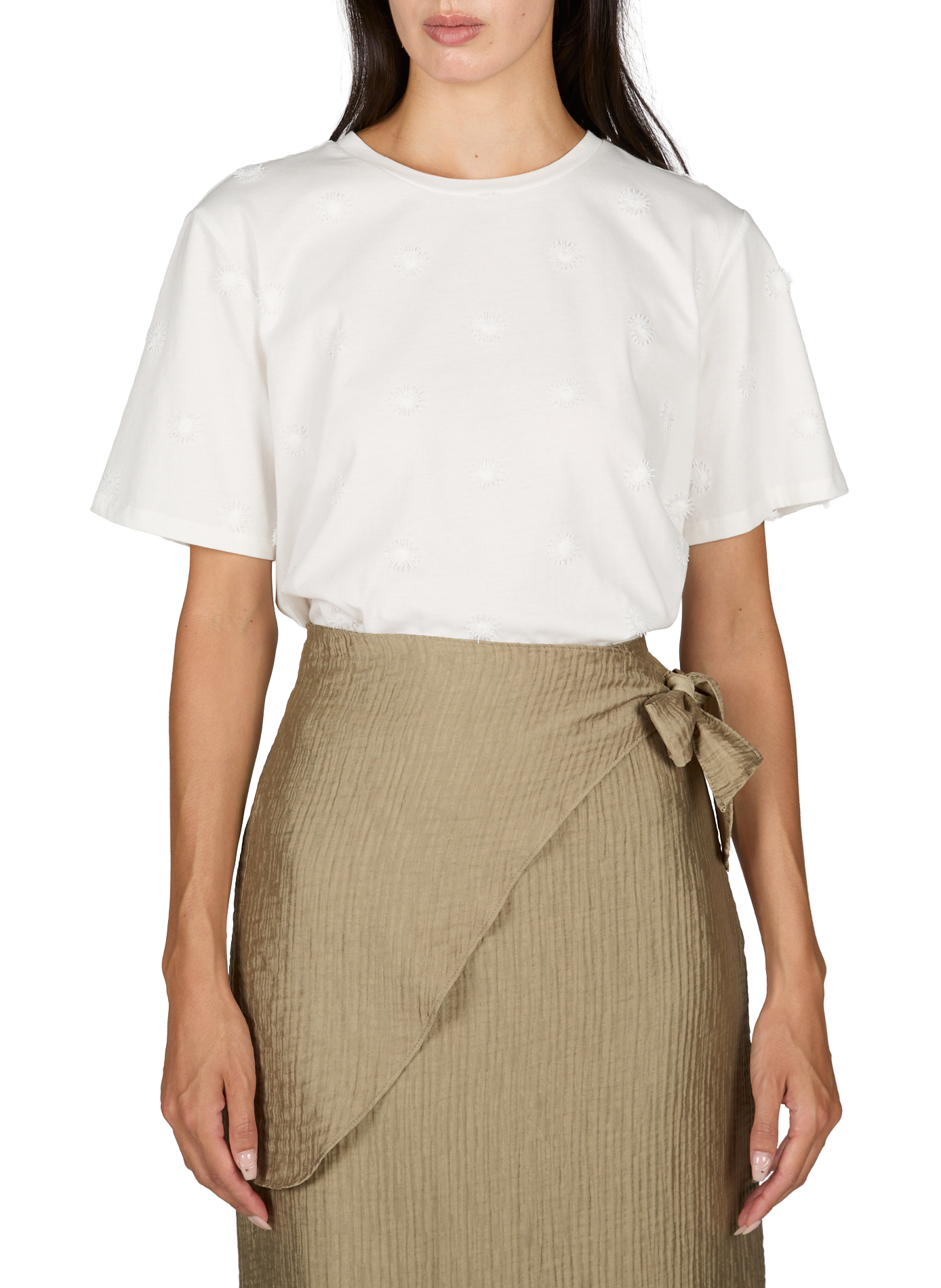 Short-sleeved floral T-shirt OBJECT White