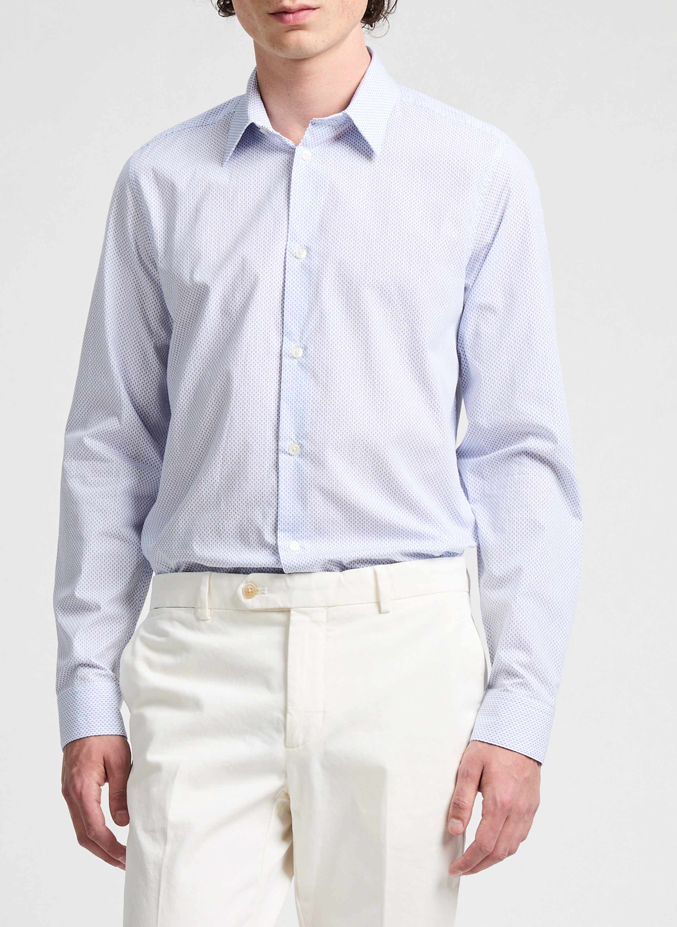 Chemise à motif en coton  AU PRINTEMPS PARIS Bleu