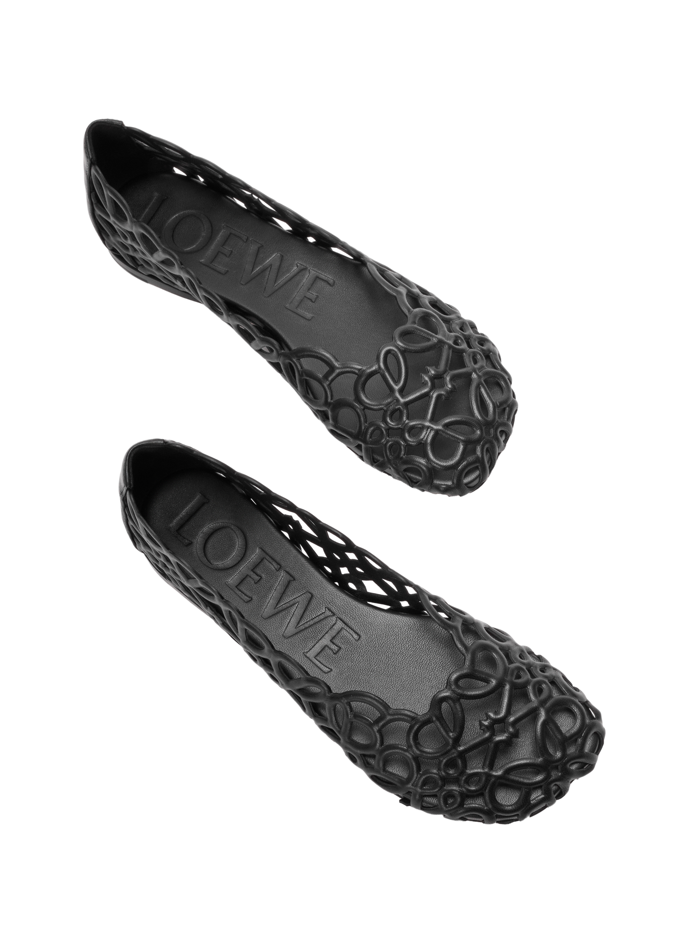 Bailarinas Petal Anagram de cuero de cordero LOEWE Negro