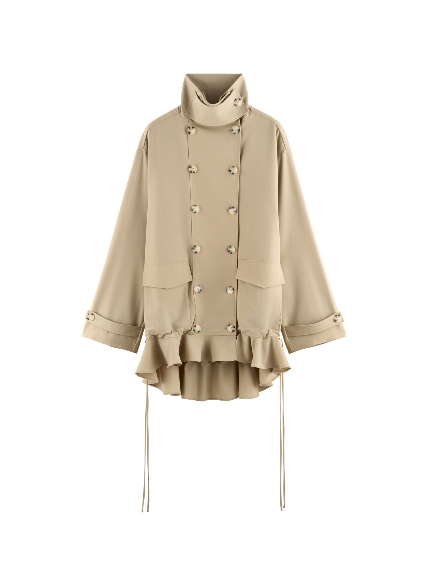 Kurzes einfarbiges Wollkleid ARAKII Beige