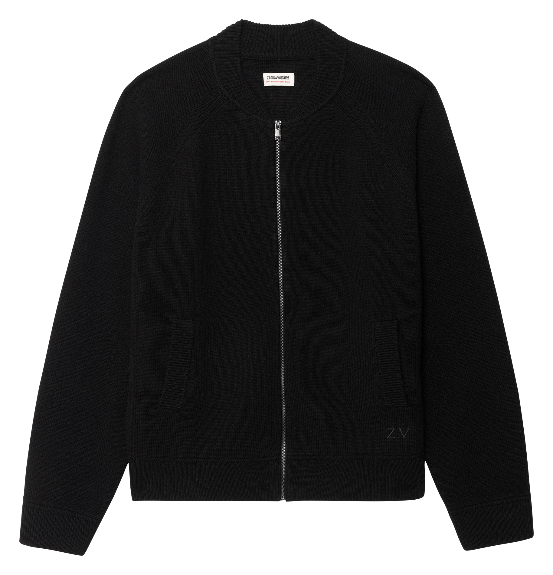 Ronde hals cardigan van gemengde wol gweno ZADIG&VOLTAIRE Zwart