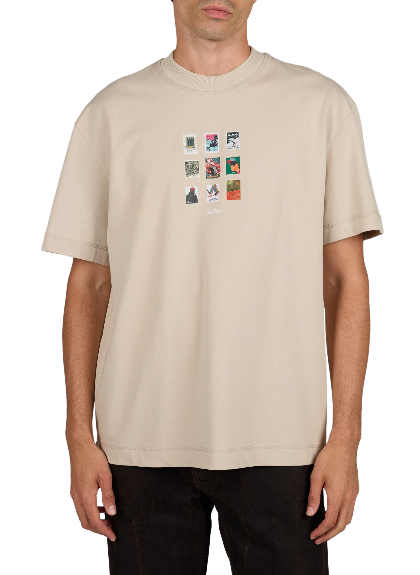 Bedrukt T-shirt van biologisch katoen LES DEUX Beige