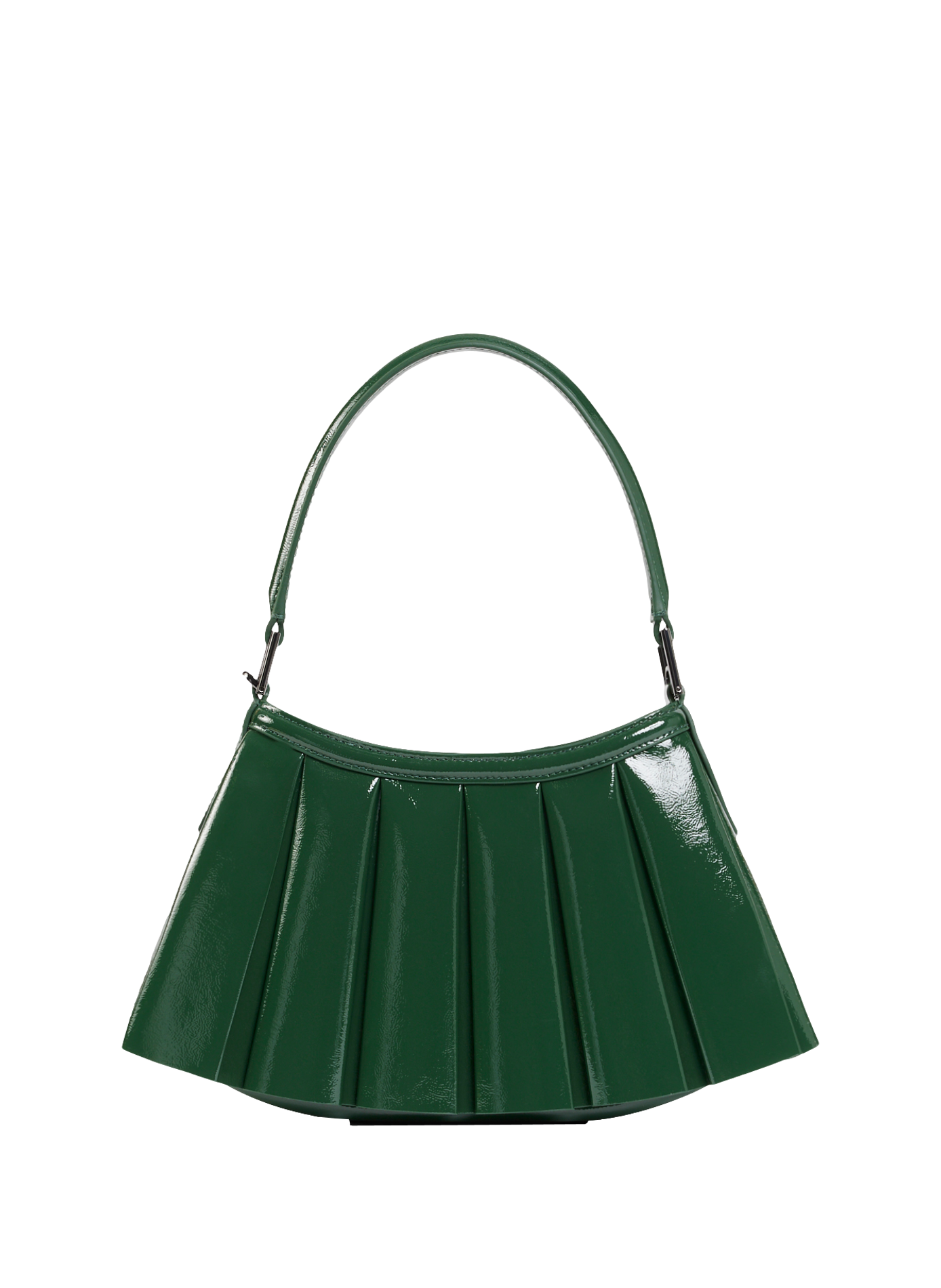 Small Lenglen patent leather handbag LACOSTE Green